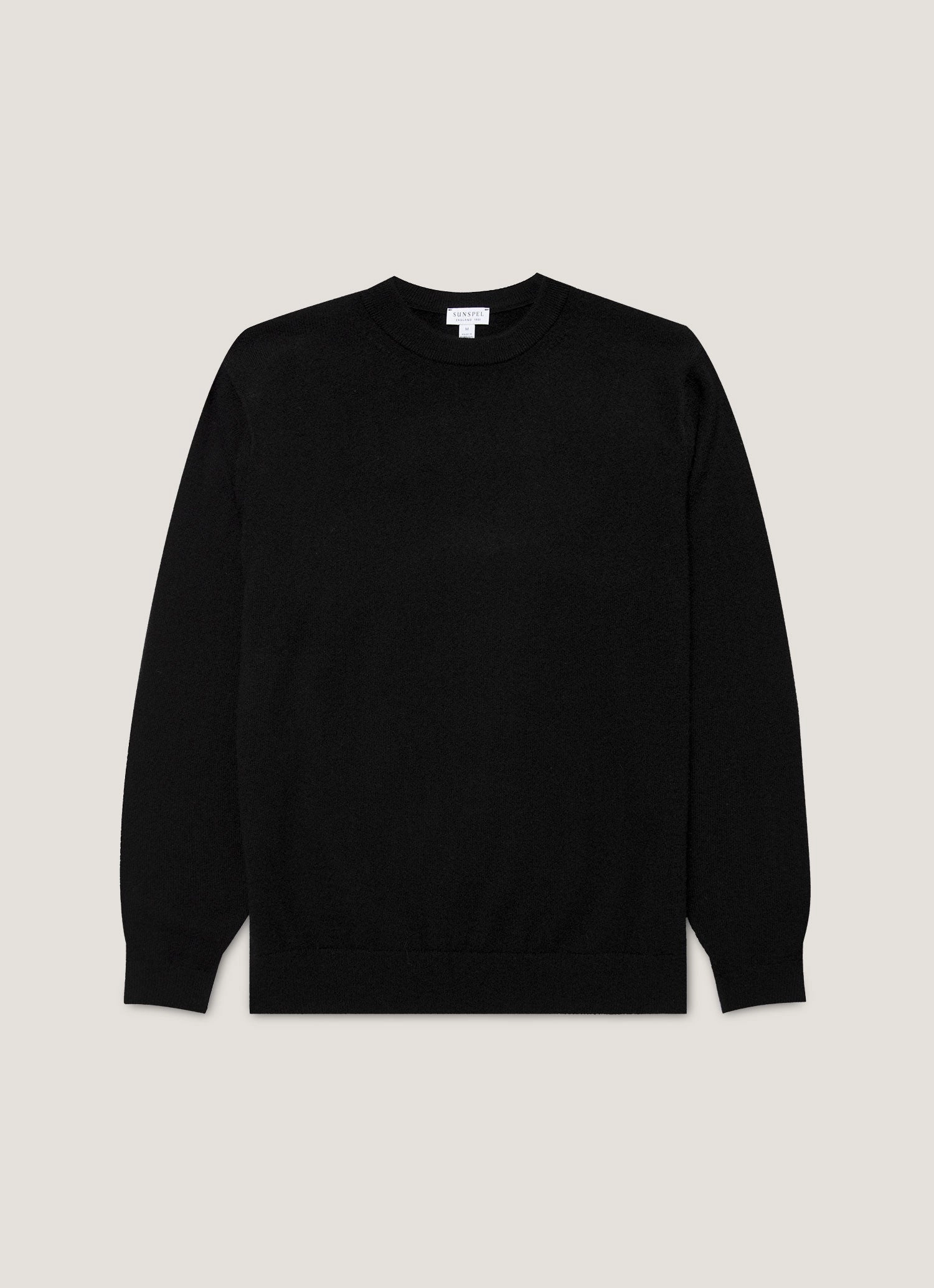 All-day wear knit Men's Cashmere Crew Neck Jumper in Black