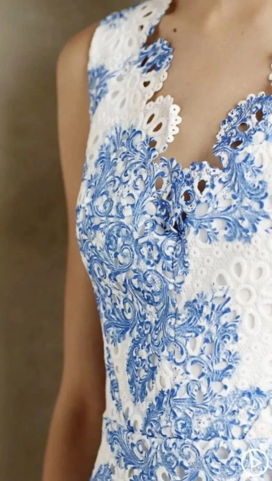 Shiny Detail Blue Lace Mini Dress