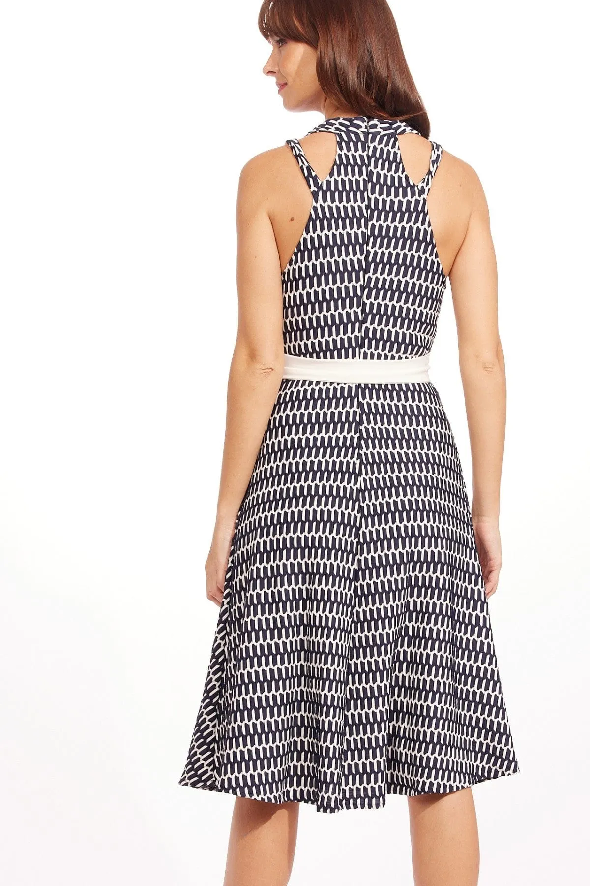 Shoulder Snap Charlize Midi Dress - Canal Blue