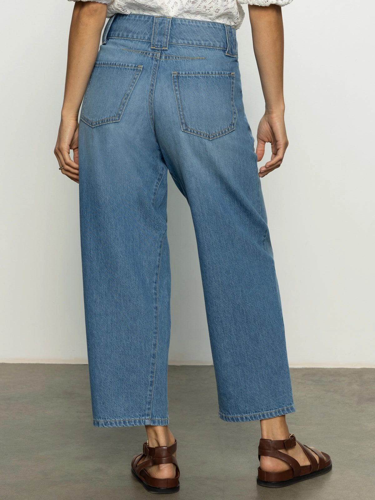 Side Car Semi High Rise Barrel Jeans Line Dance Cargo