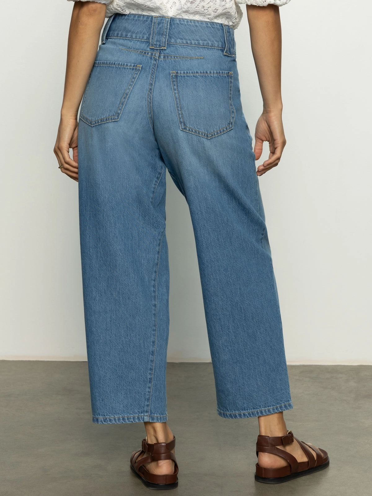 Side Car Semi High Rise Barrel Jeans Line Dance Stylish Waist