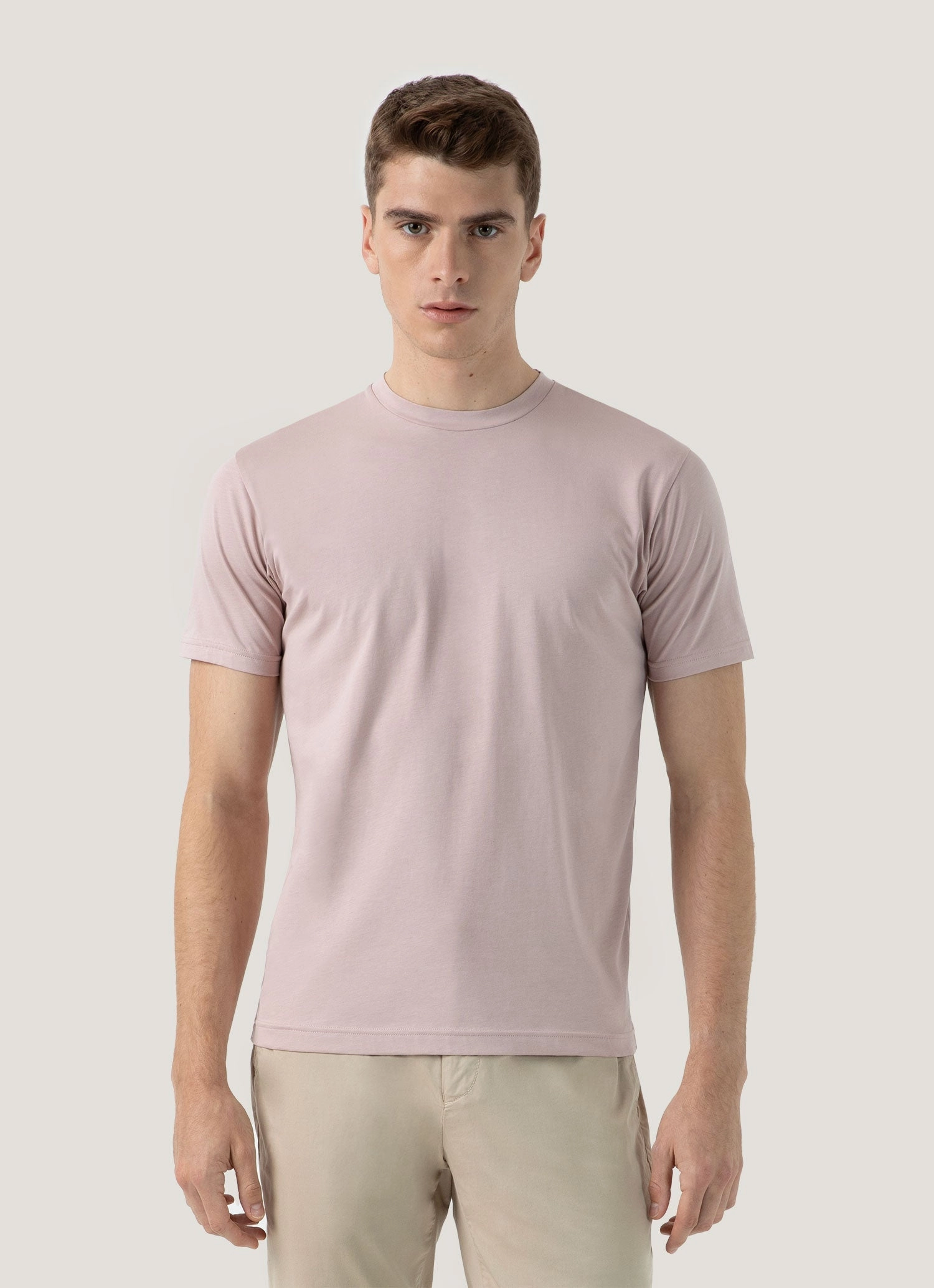 Signature Pick Men's Riviera Midweight T?shirt in Pale Pink