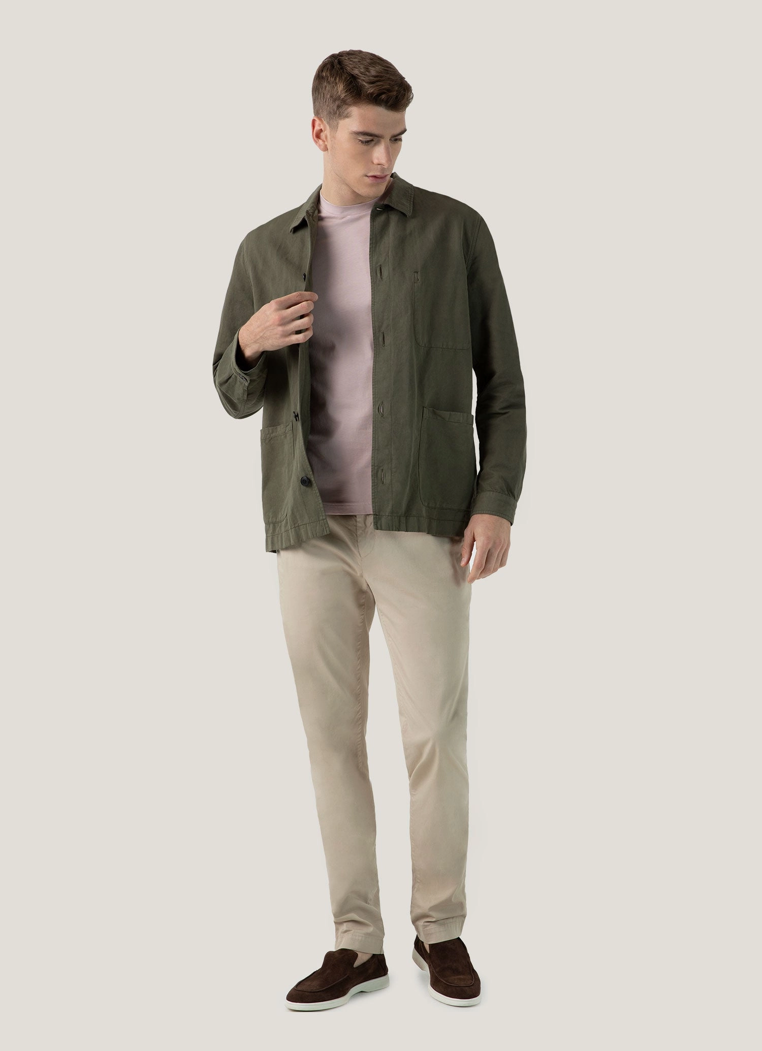 Signature Pick Men's Riviera Midweight T?shirt in Pale Pink