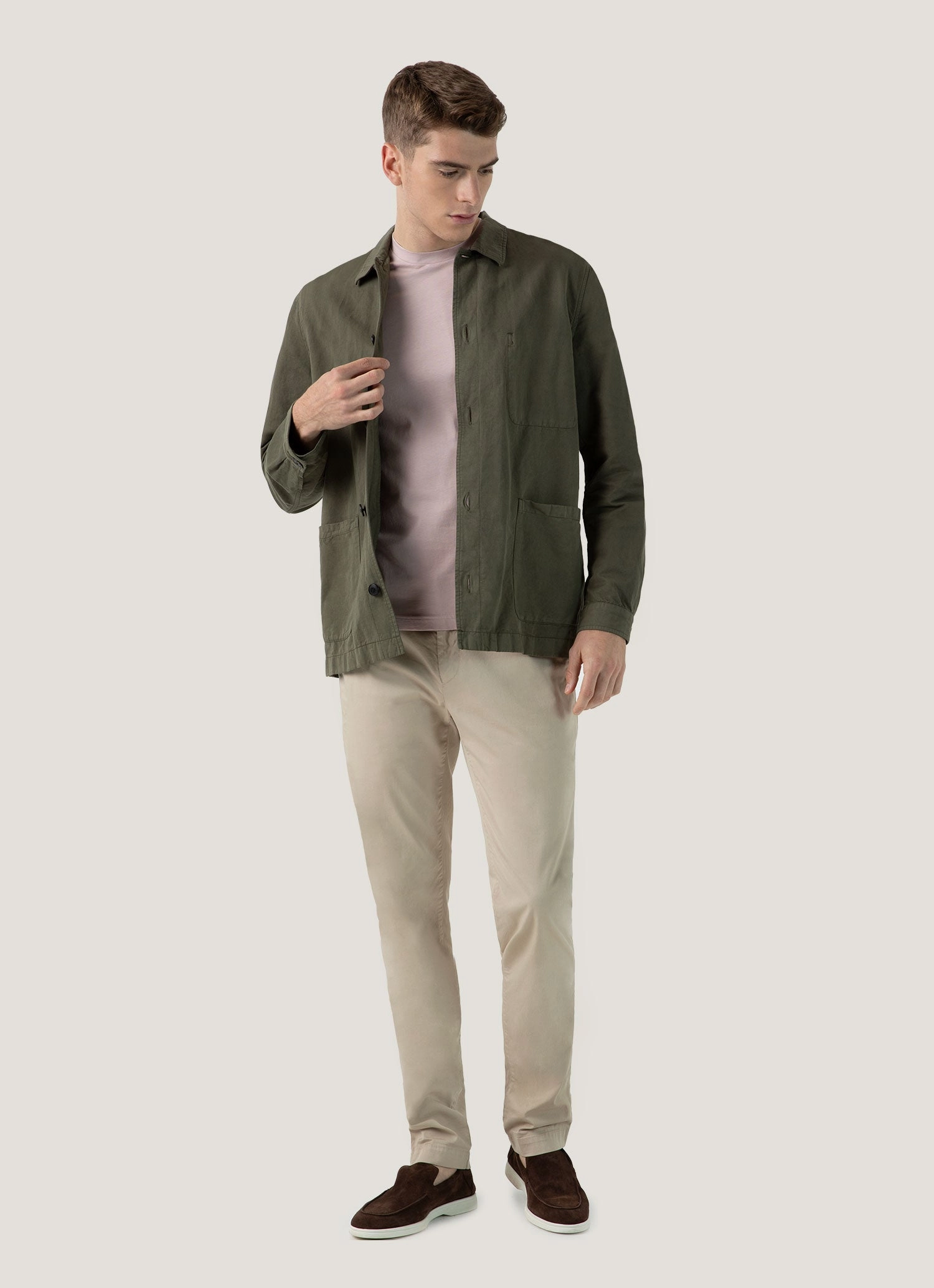 Signature Pick Men's Riviera Midweight T?shirt in Pale Pink