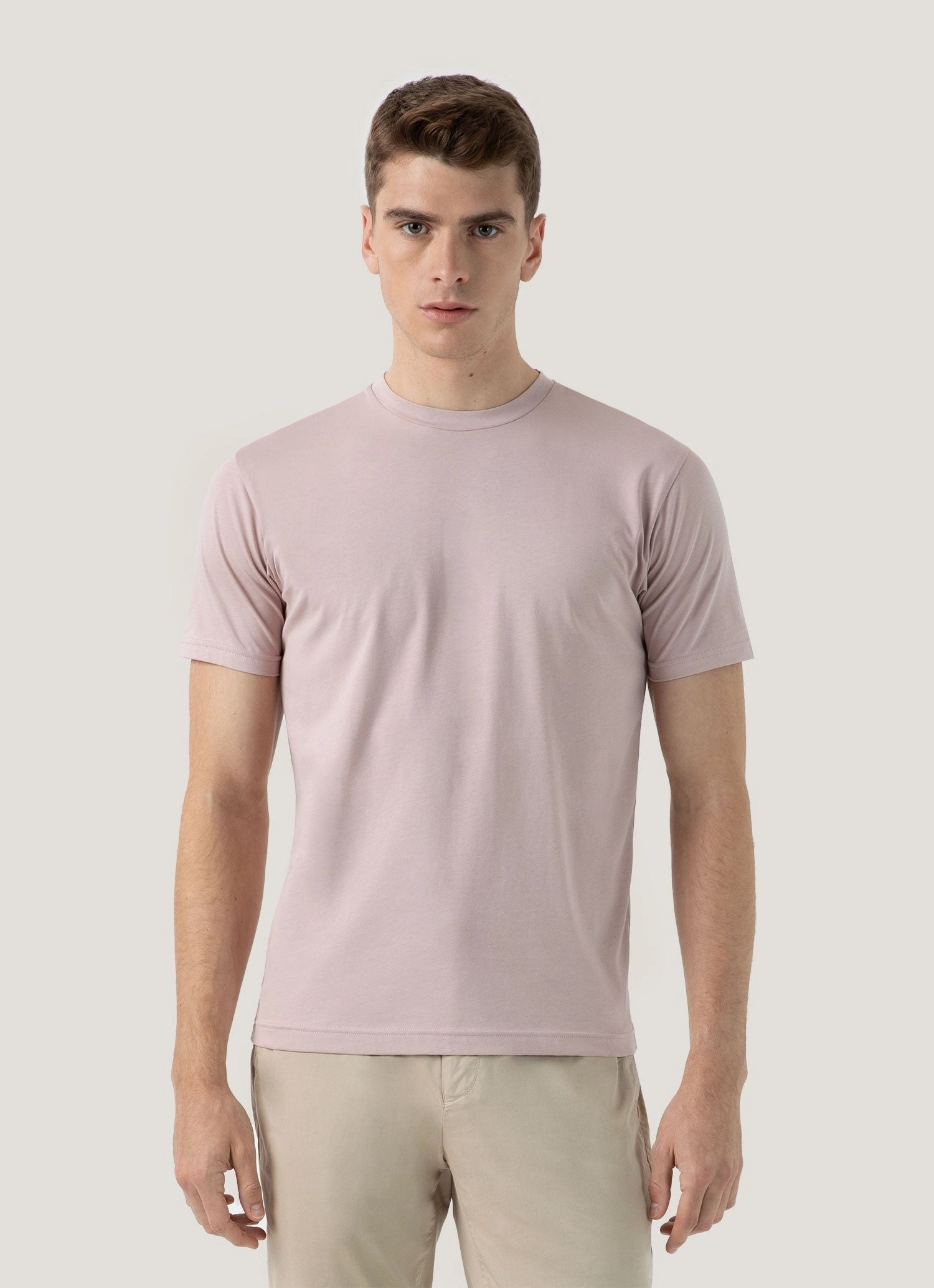 Signature Pick Men's Riviera Midweight T?shirt in Pale Pink