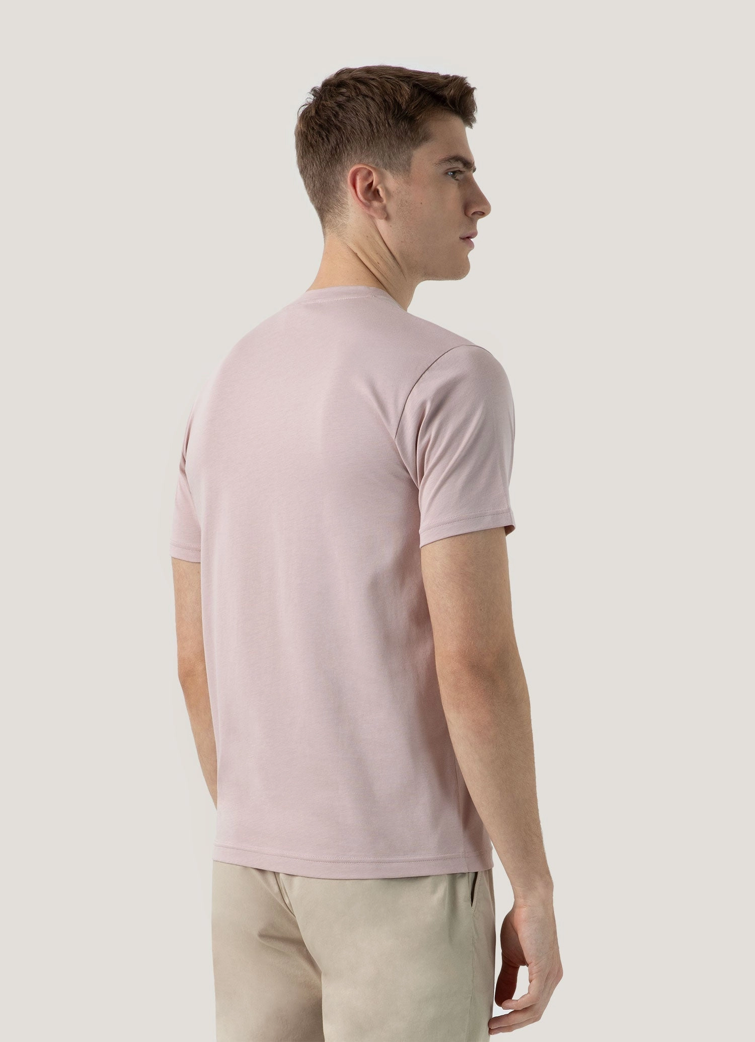Signature Pick Men's Riviera Midweight T?shirt in Pale Pink