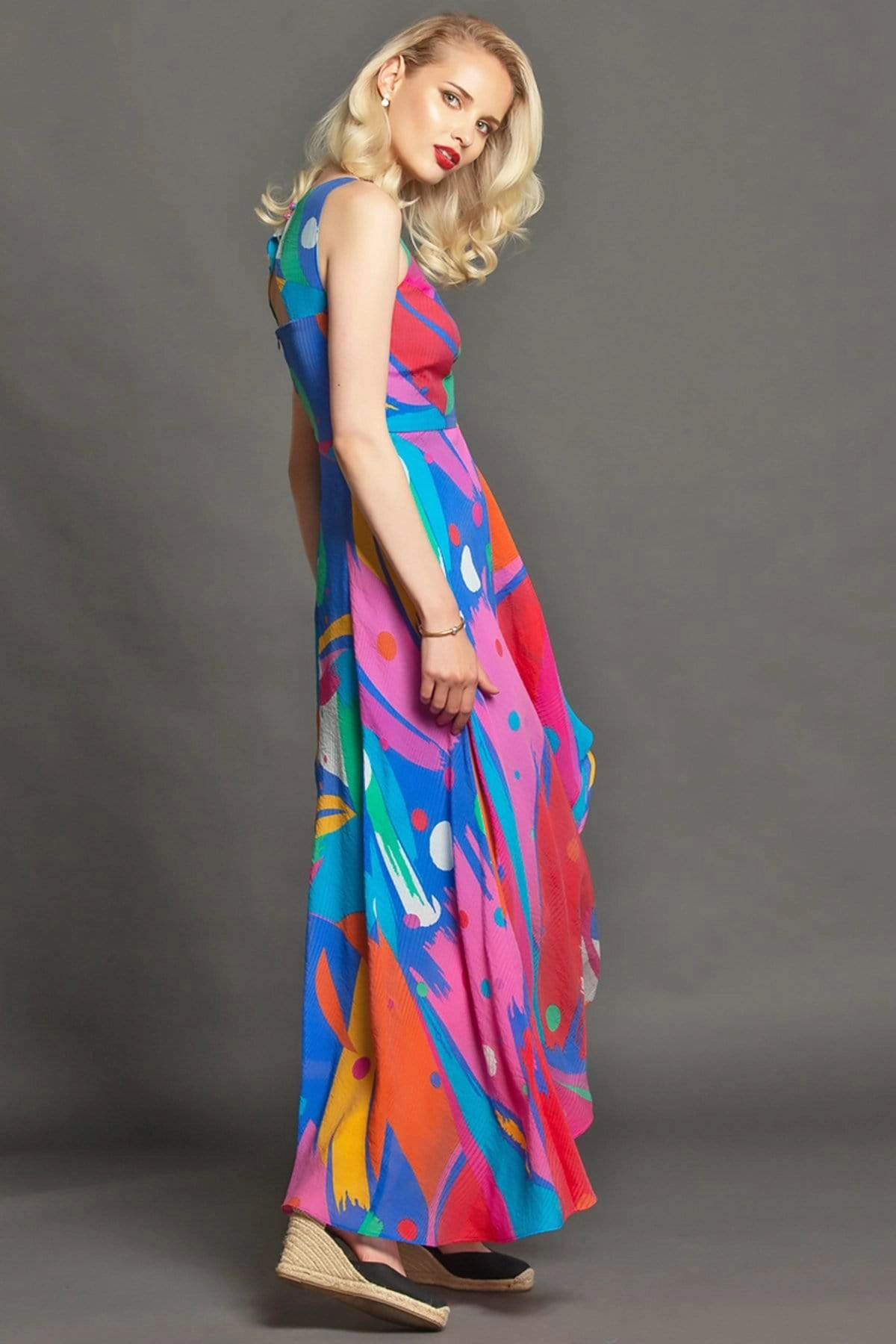 Silk Lining Jenine Maxi Dress - Miami Vibes