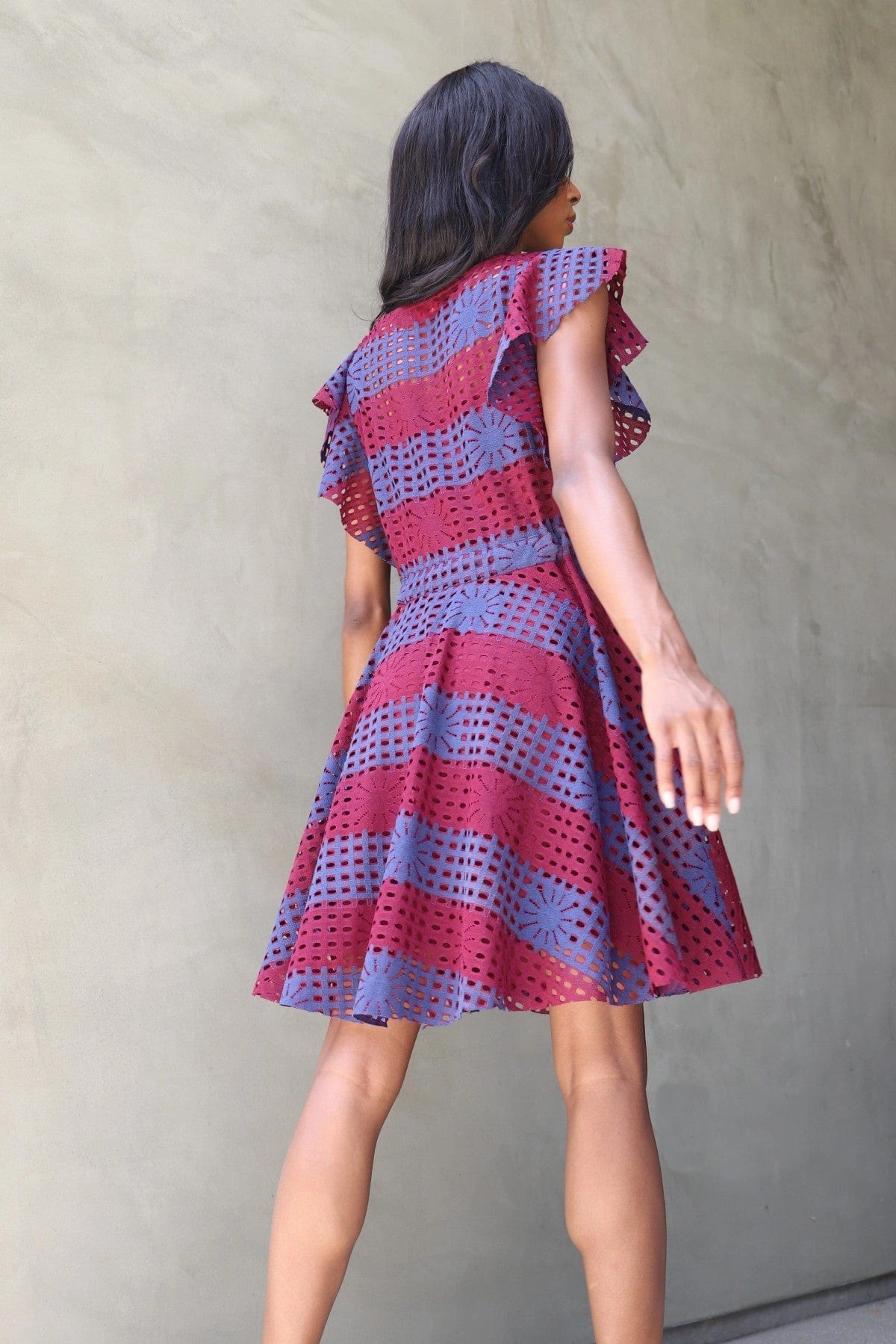 Simona Dress - Wine Stripe Evening Essential