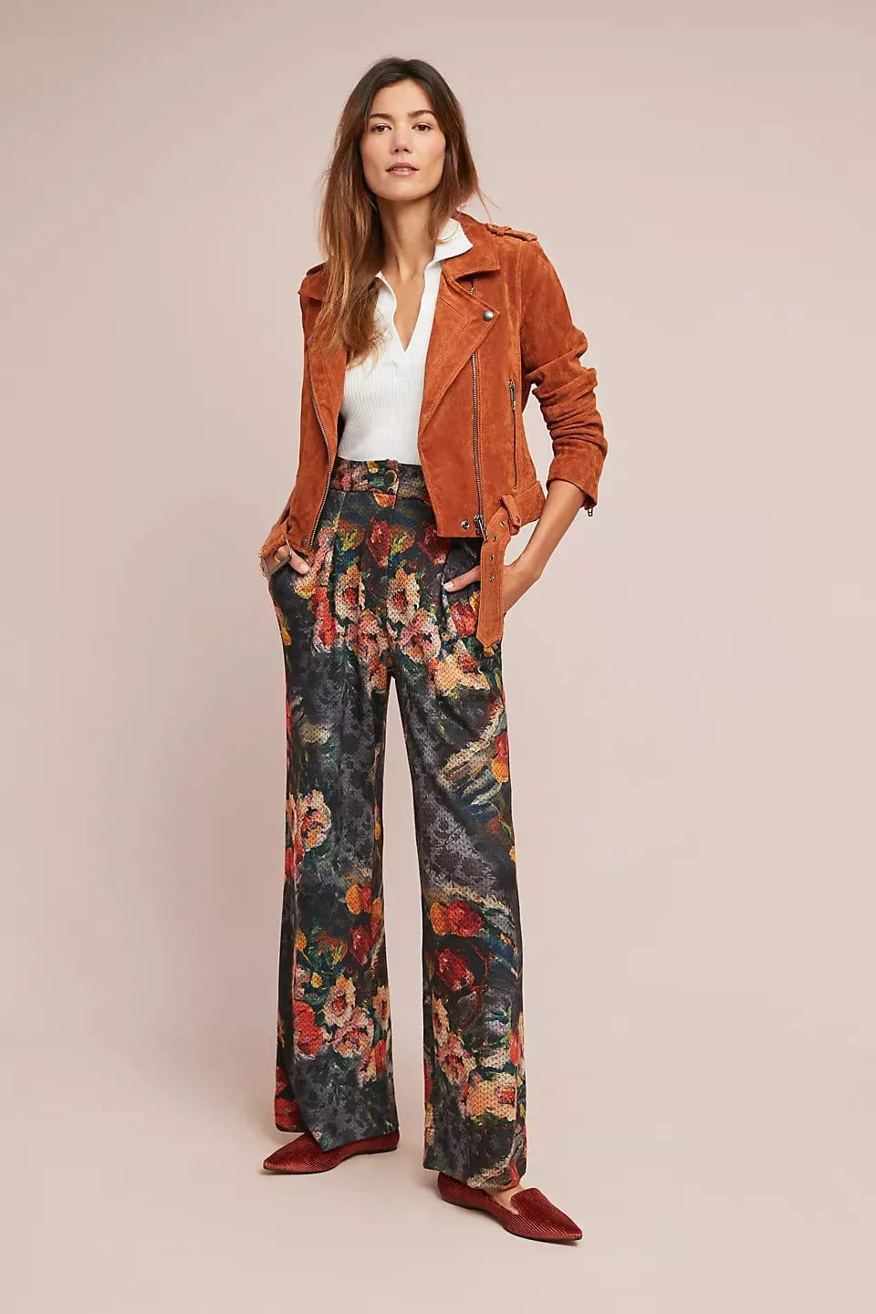 Simone Floral Knit Pants - Monet Versatile Style