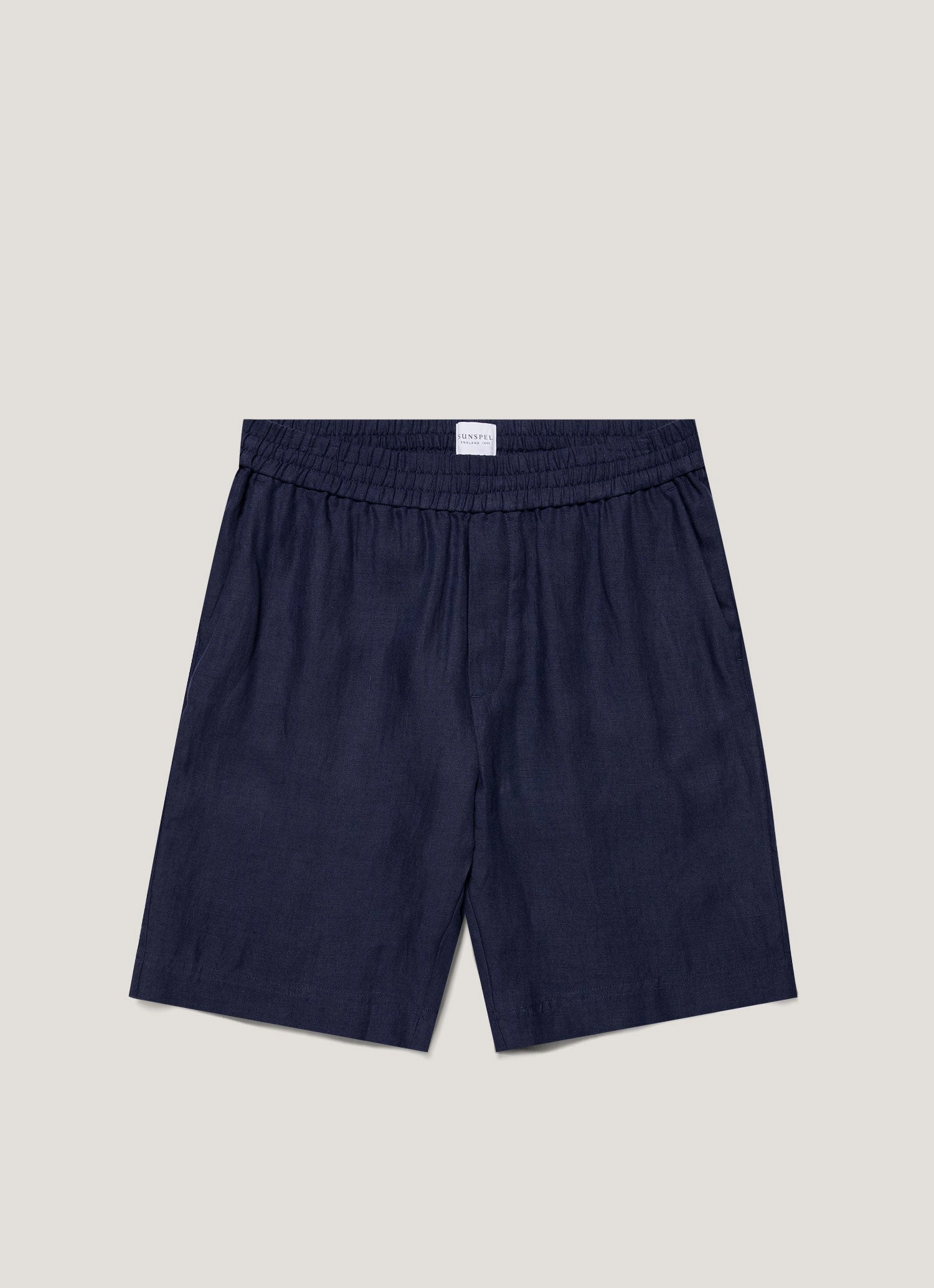 Durable summer wear Functional pockets shorts Men's Linen Drawstring Short in Light Navy