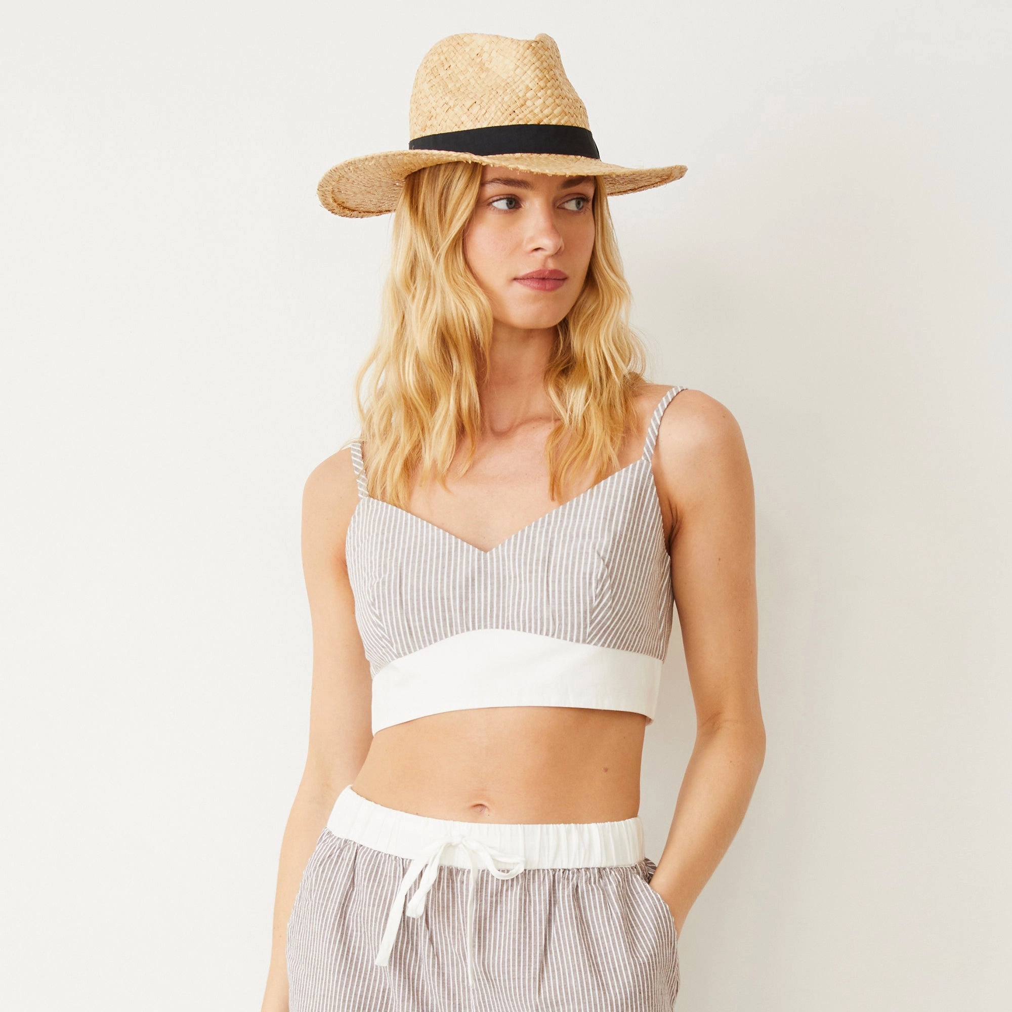 Simplistic Trend Stripe Poplin Bralette Top