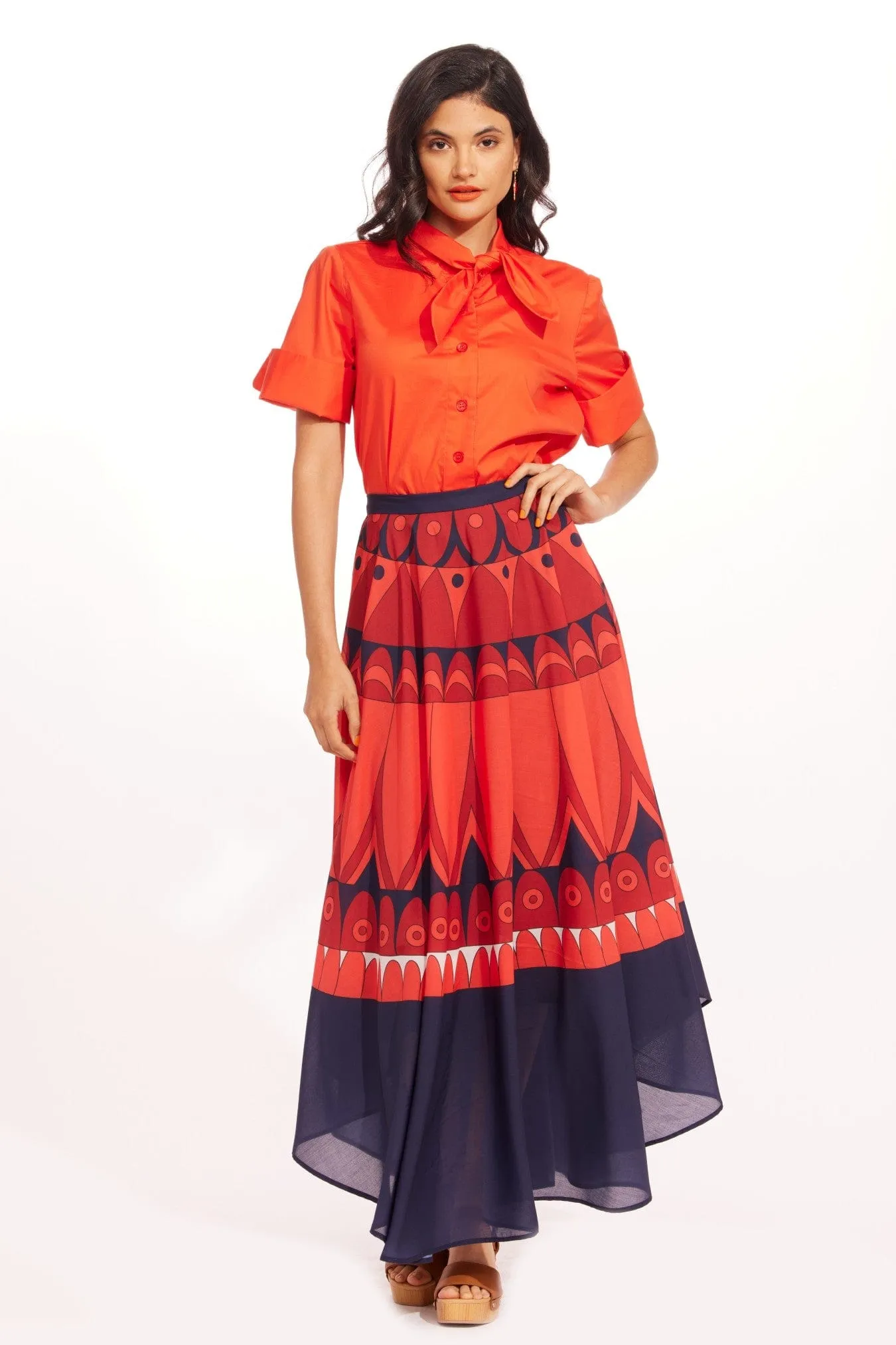 Sinead Maxi skirt - Neptune Printed Pattern