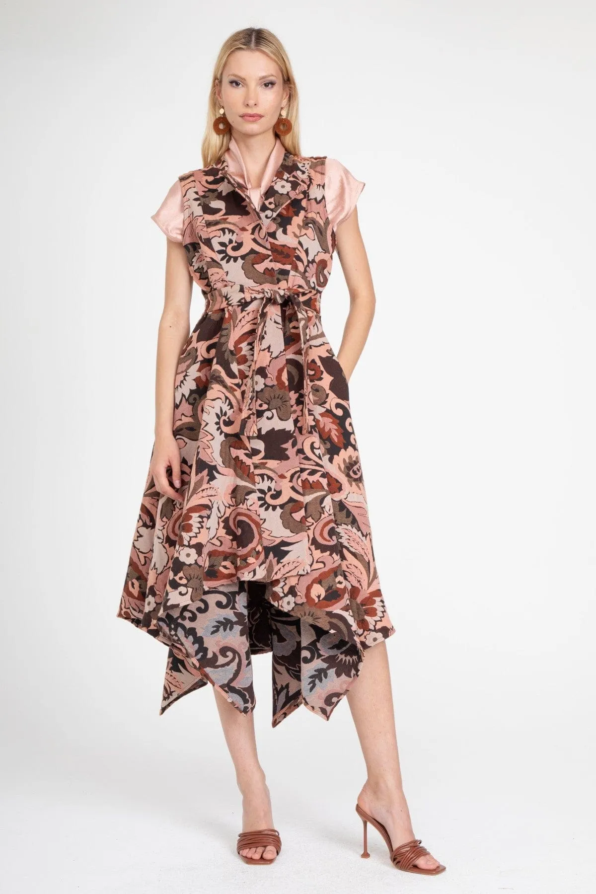 Singha Vest  Henna Paisley Rain Resistant Coat