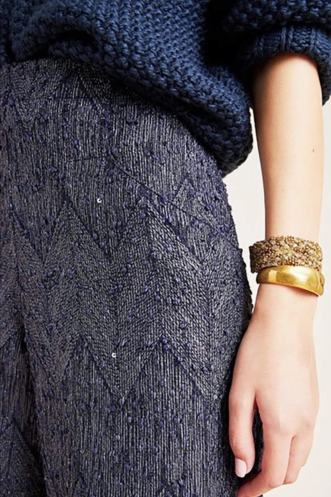 Slate Jacquard Wide Leg Trousers Durable