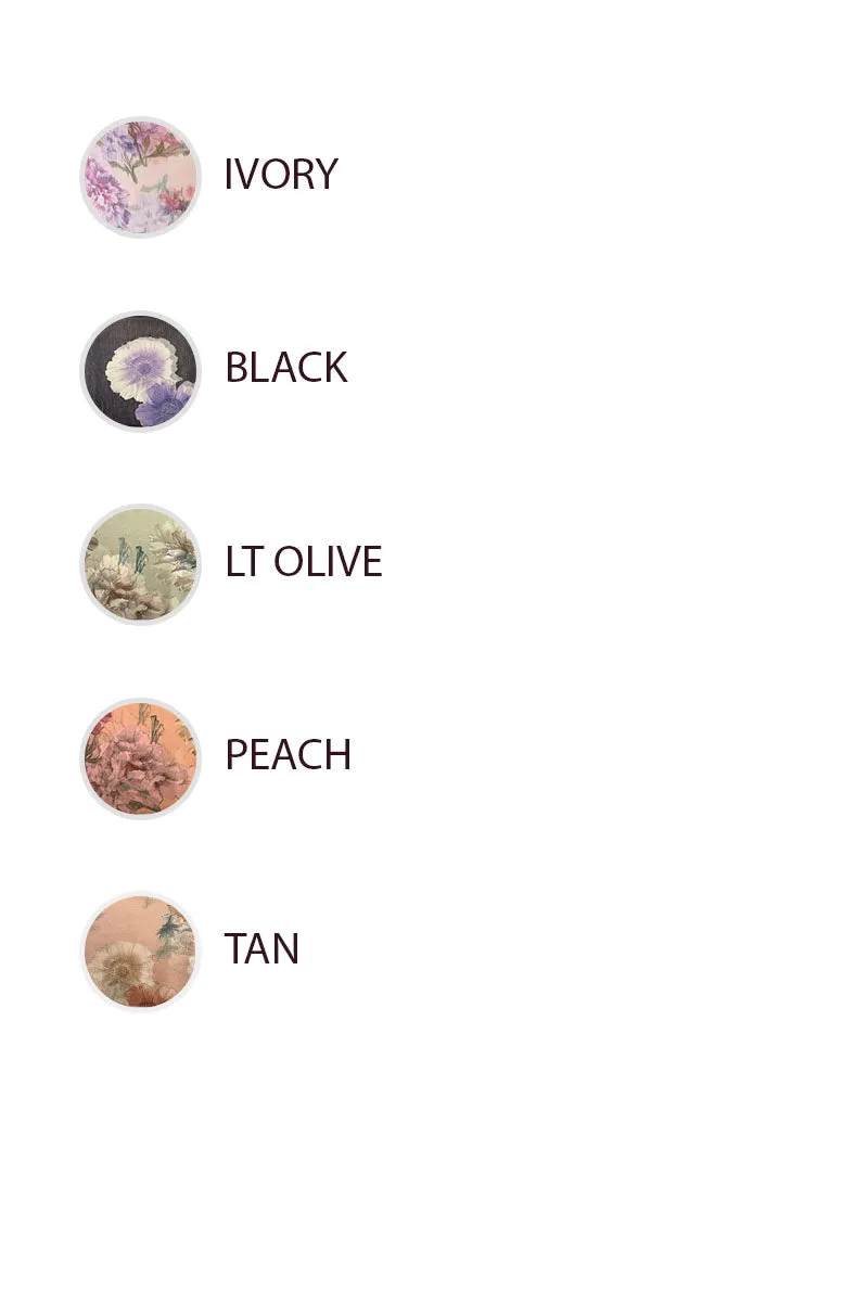 IT4077S-05 | FLOWER PRINTED MESH LACE LONG SLEEVE TOP HIGH NECK Urban Casual