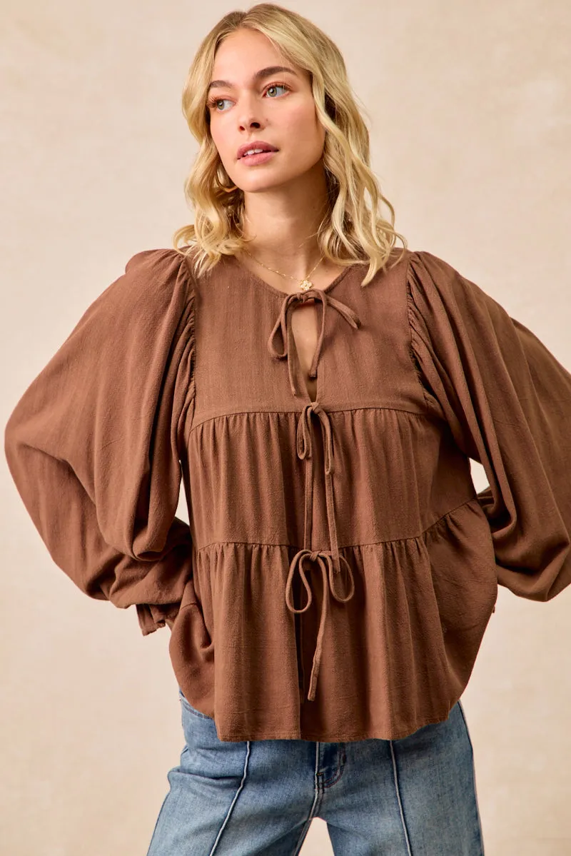 Basic Fit Compact Layer IT4450H-03 | LINEN LIKE SOLID TOP WITH BOW TIED DETAILS