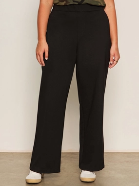 Flattering Design high-waist tummy control Runway Ponte Trouser Black Extended Sizing