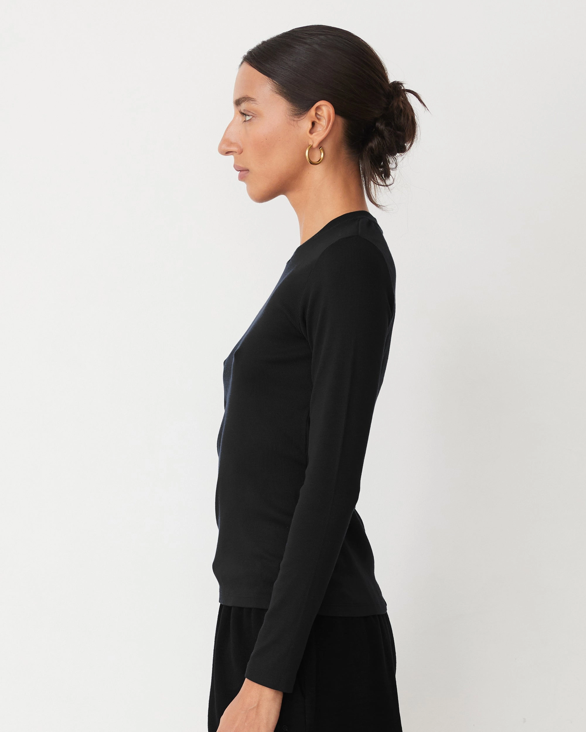 Sleek Elegance Supimaluxe Rib Long Sleeve Crew