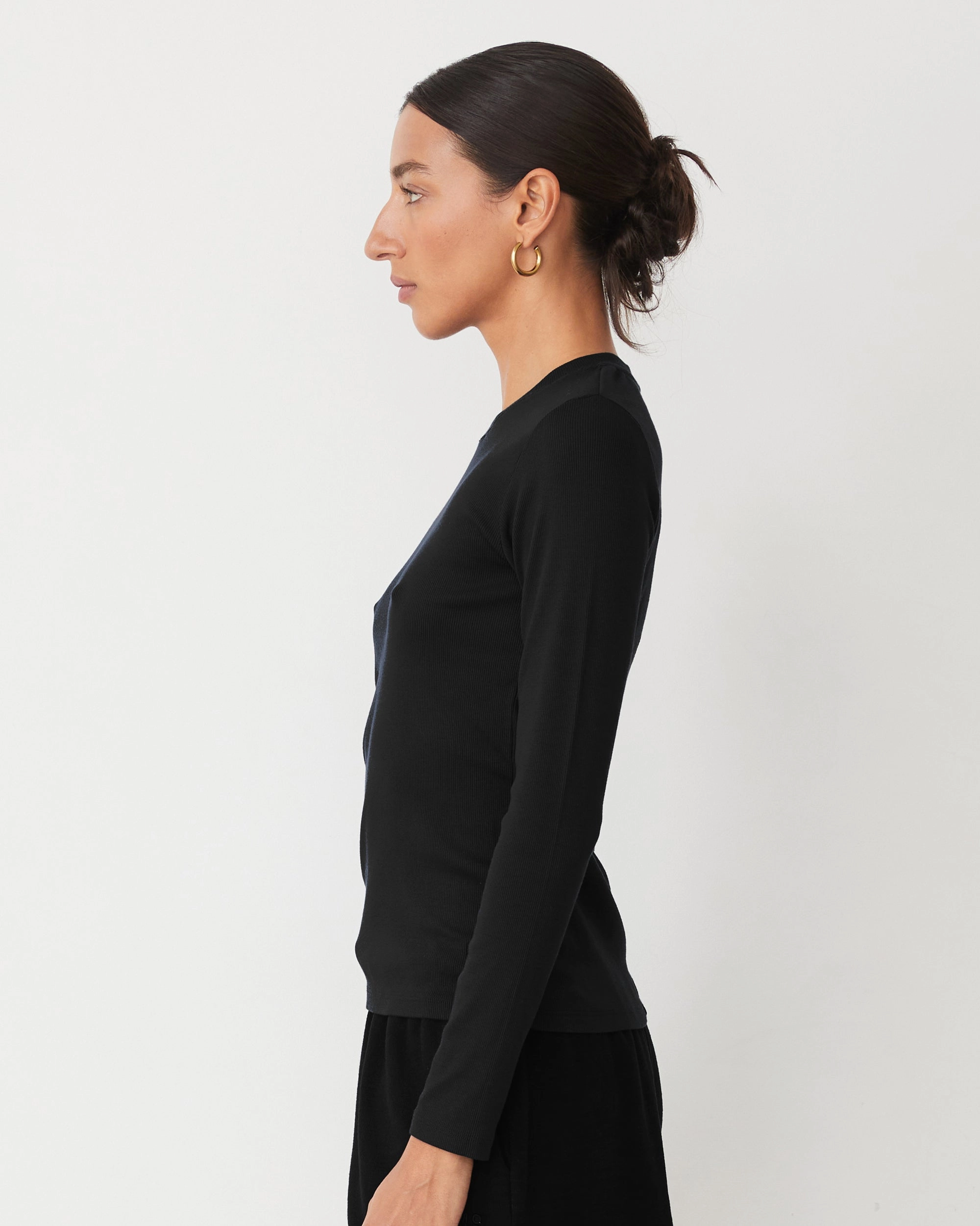 Sleek Elegance Supimaluxe Rib Long Sleeve Crew