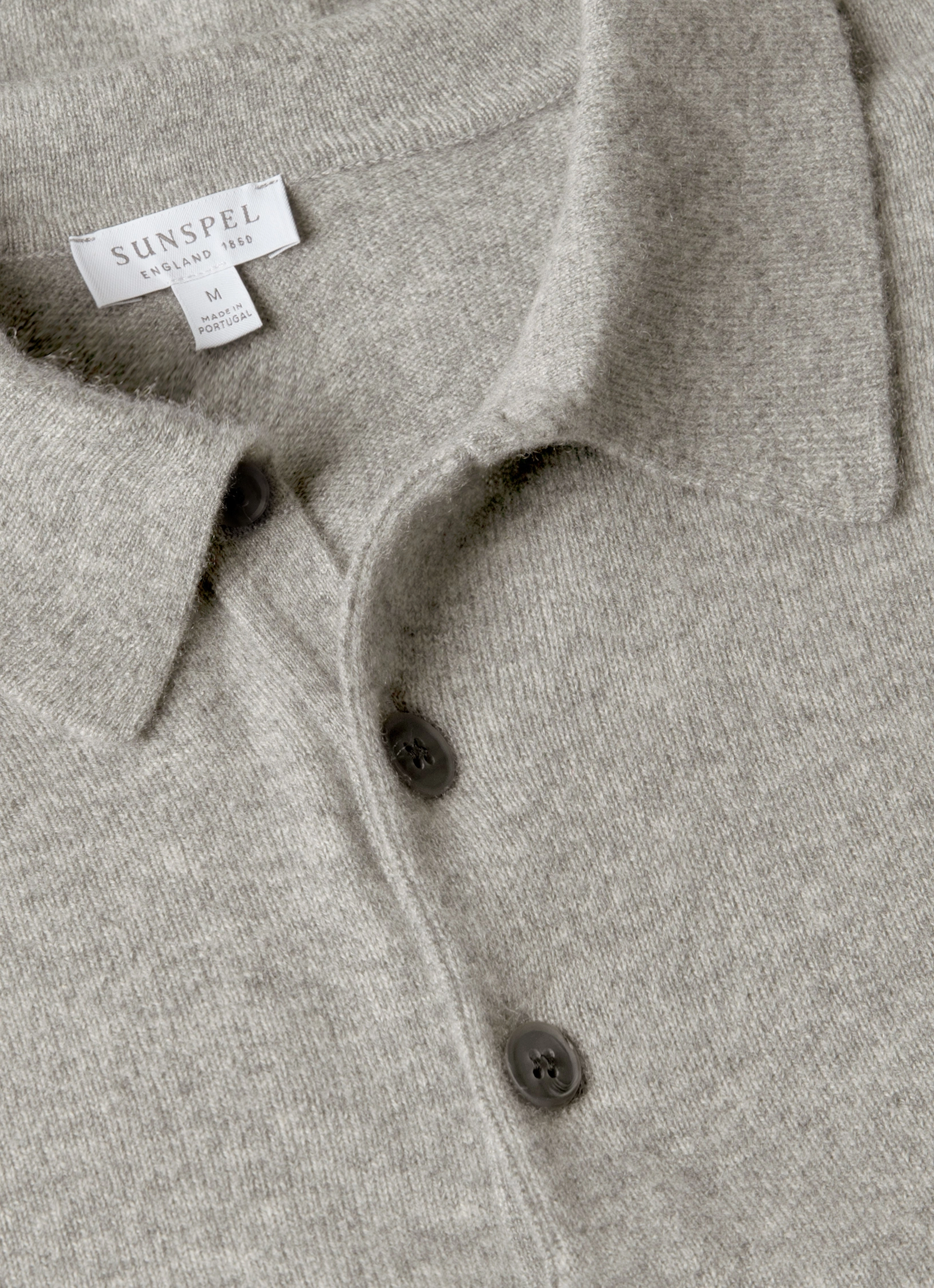 Sleeveless Men's Cashmere Polo Shirt in Grey Melange