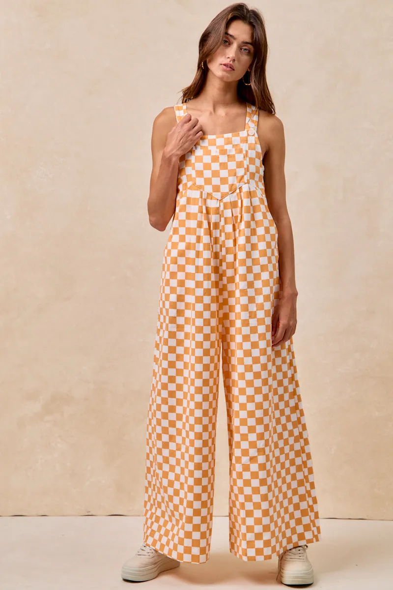 Sporty Casual Clean Lines IB1130S-64 | GAMEDAY THEME PLAID PRINTED OVERALL WITH PLEATS