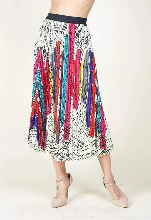 slim fit Ingrid Pleated Midi Skirt - Battenburg