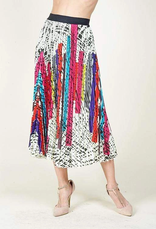 slim fit Ingrid Pleated Midi Skirt - Battenburg