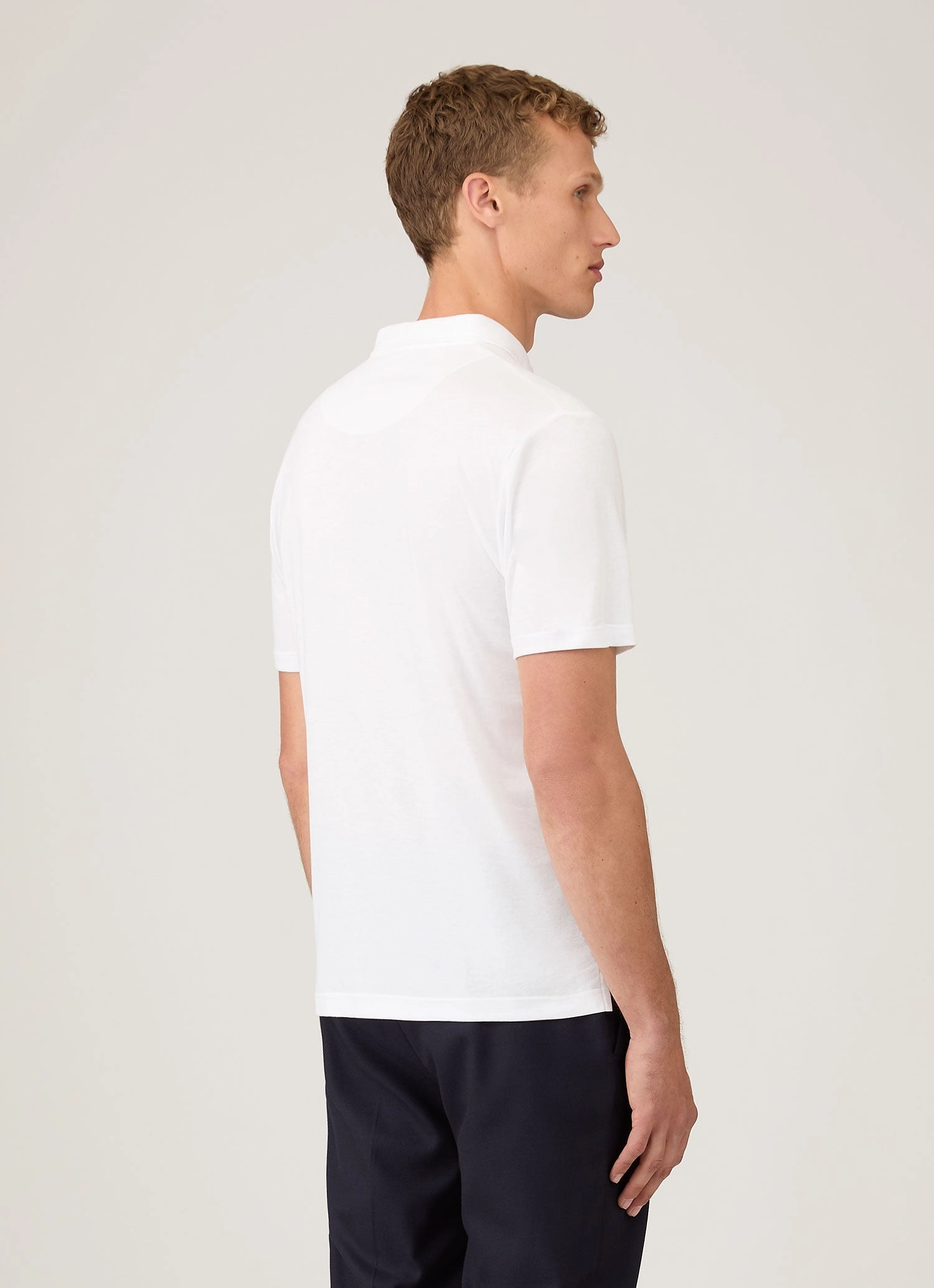 Slim Gear Men's Sea Island Cotton Jersey Polo Shirt in White