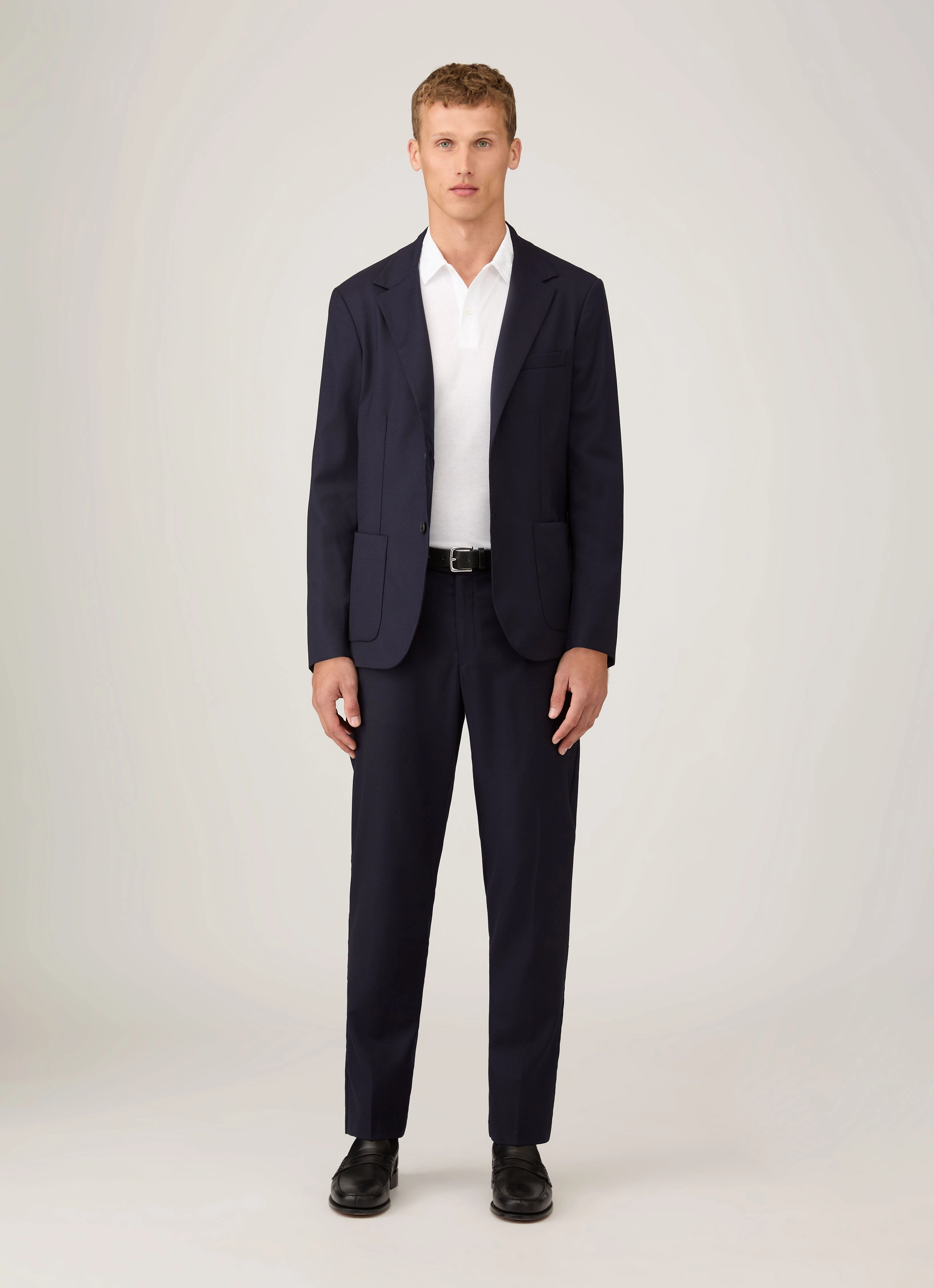 Slim Gear Men's Sea Island Cotton Jersey Polo Shirt in White