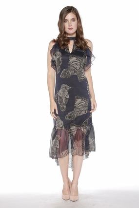 Georgette Glow Cassandra Dress - Owl