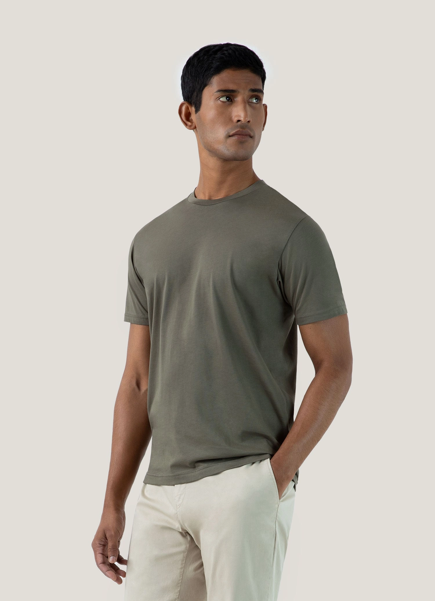 Slim Style Daily Men's Riviera Midweight T?shirt in Khaki