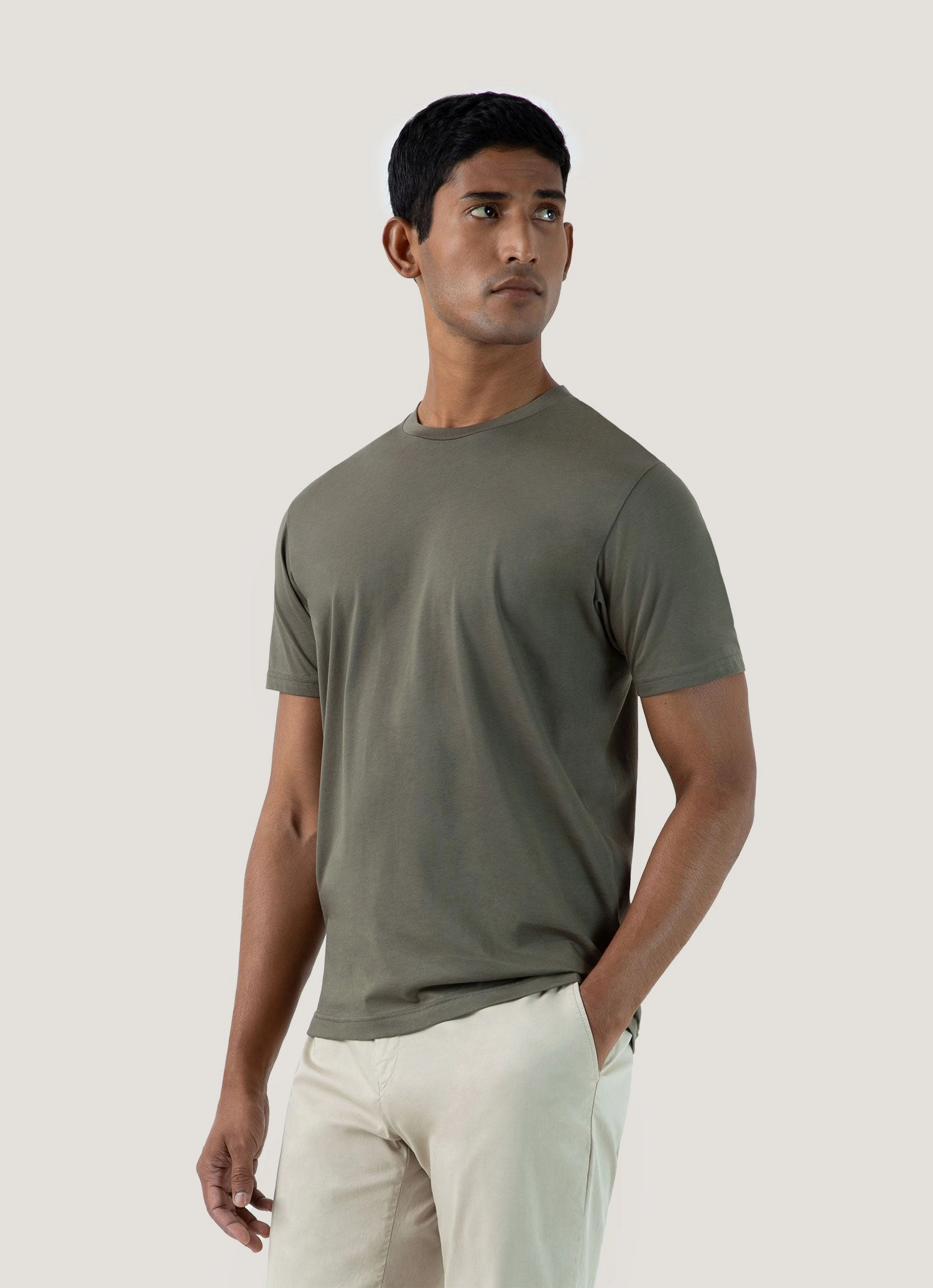 Slim Style Daily Men's Riviera Midweight T?shirt in Khaki