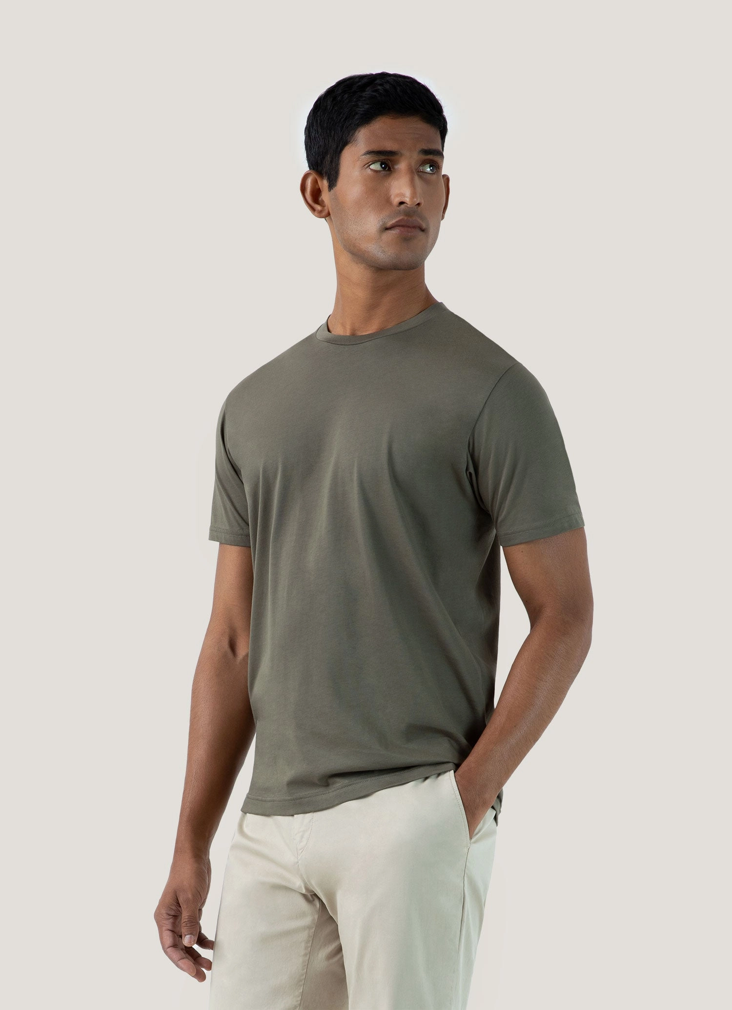 Slim Style Daily Men's Riviera Midweight T?shirt in Khaki