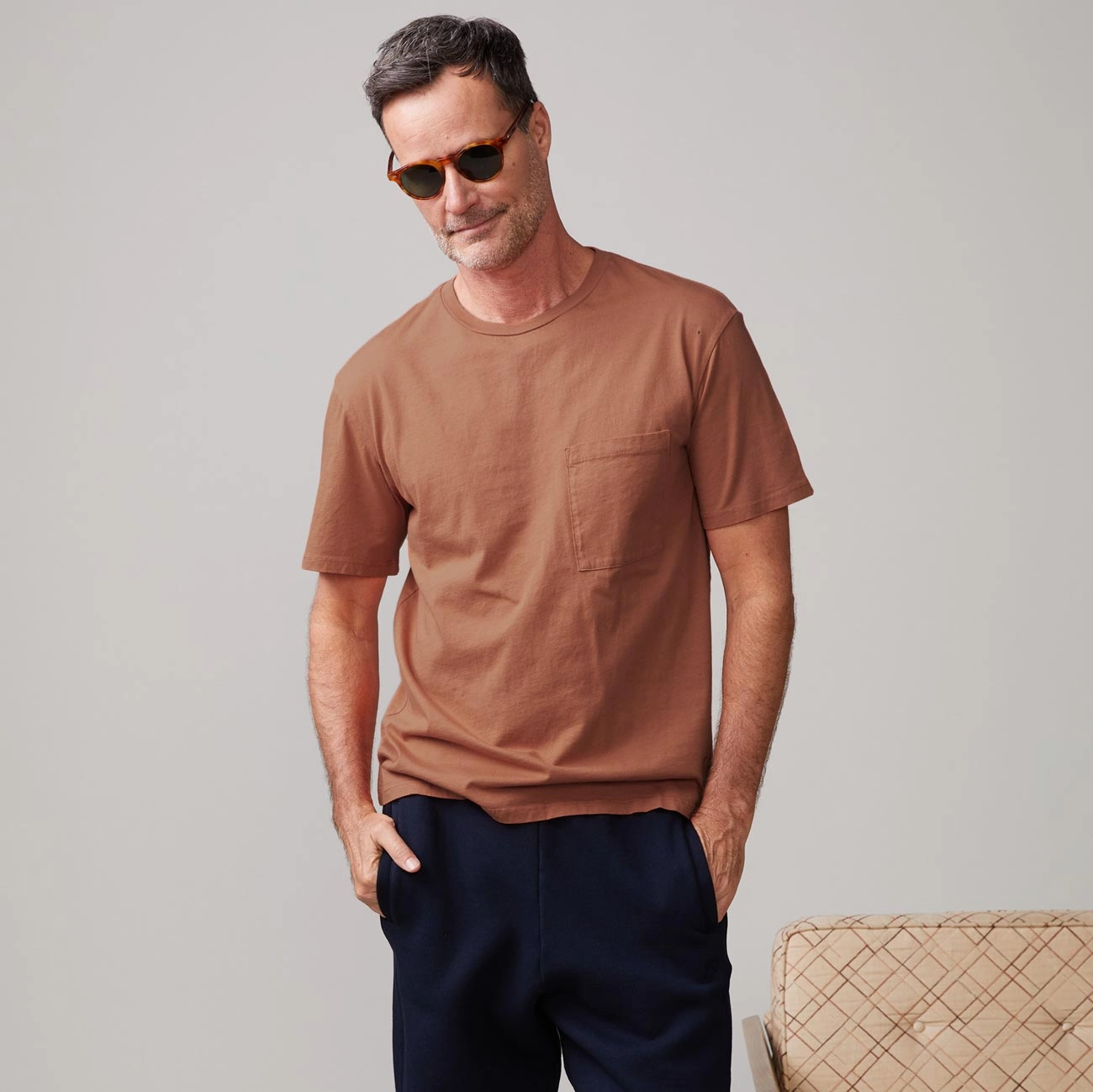 Slim Style Relaxed Pocket Crew