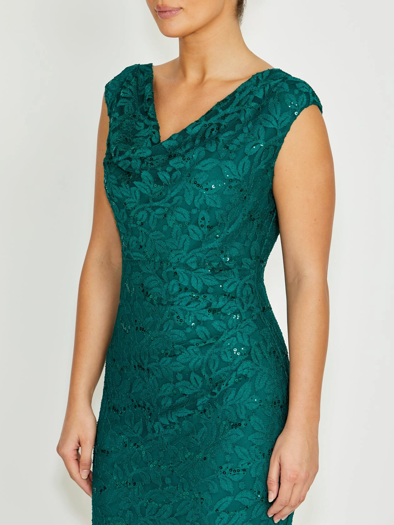 Smart Ensemble Elisa Green Cowl Neck Dress