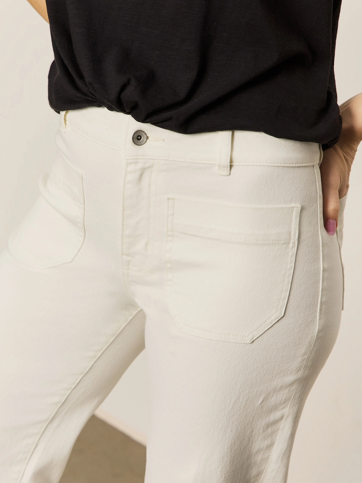 Smart Style Marine Full Length Semi High Rise Jeans Bleached White