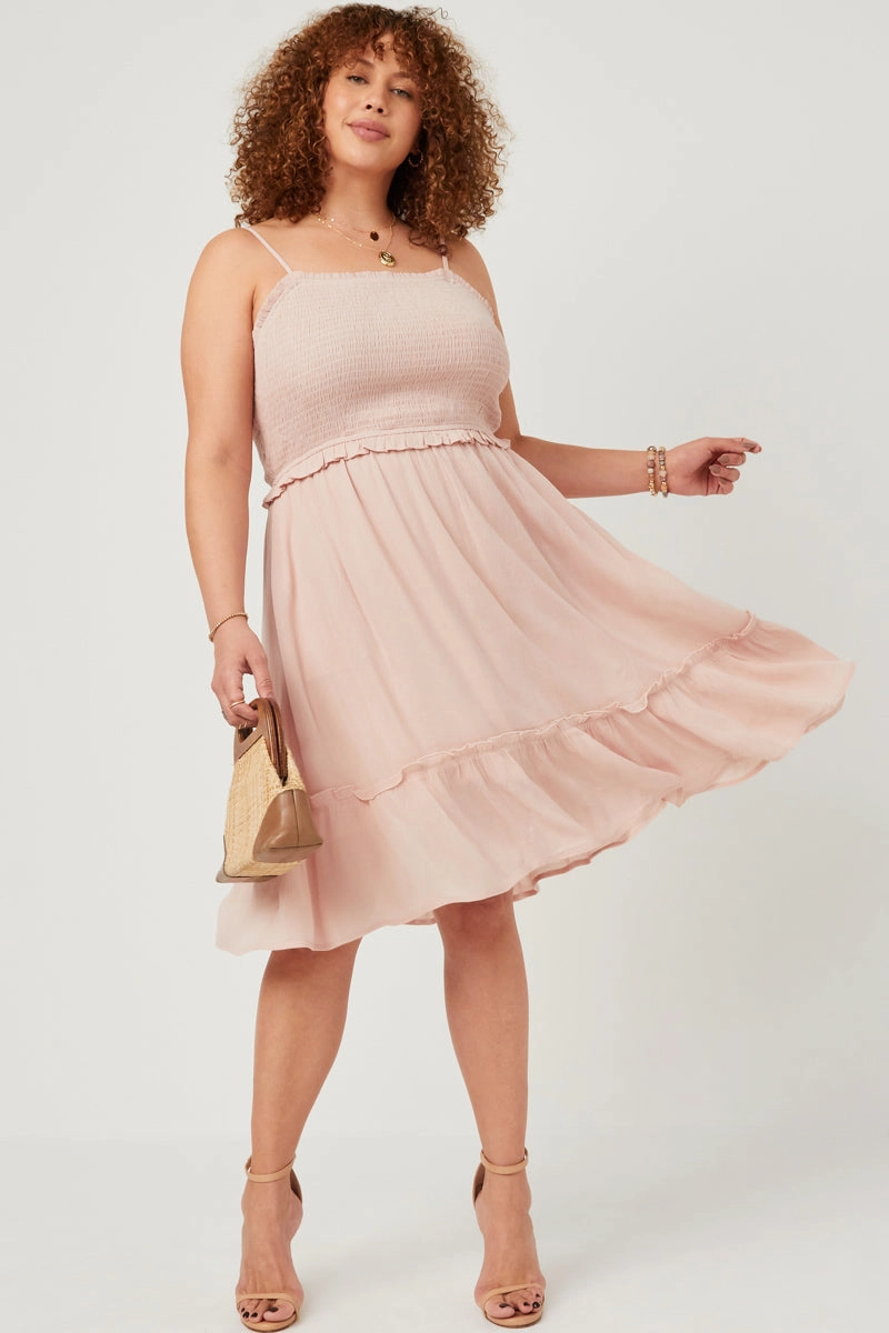 Smocked Bodice Ruffle Detailed Dress Lounge Ready Effortless Piece