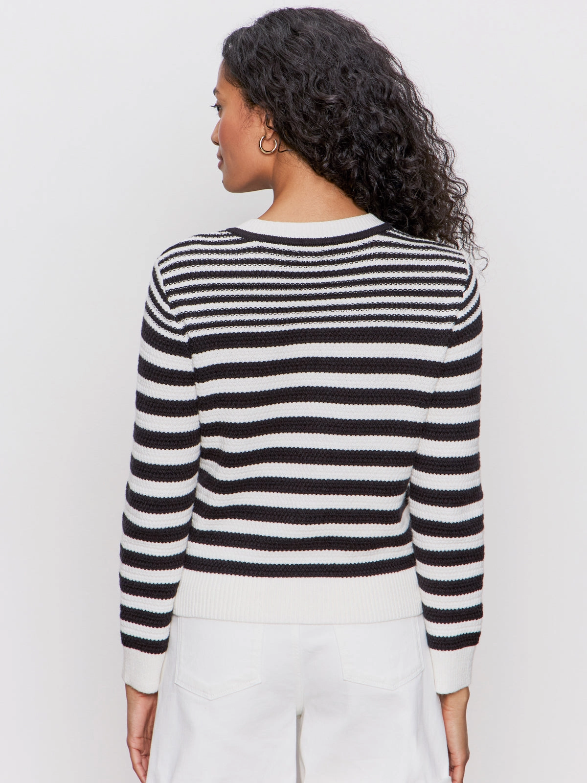 Smooth Finish City Summer Cardi Black/ Macrame Multi Stripe