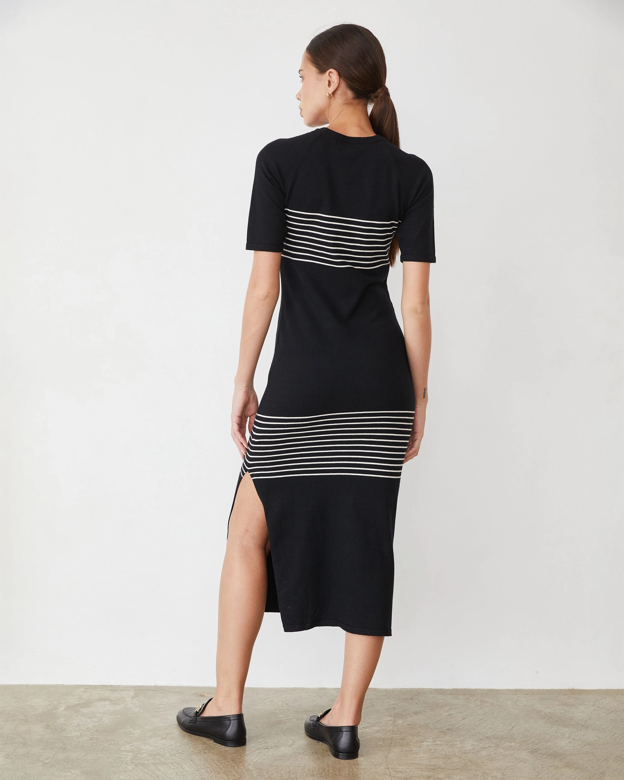 Smooth Quality Light Soft Knit Stripe Dress