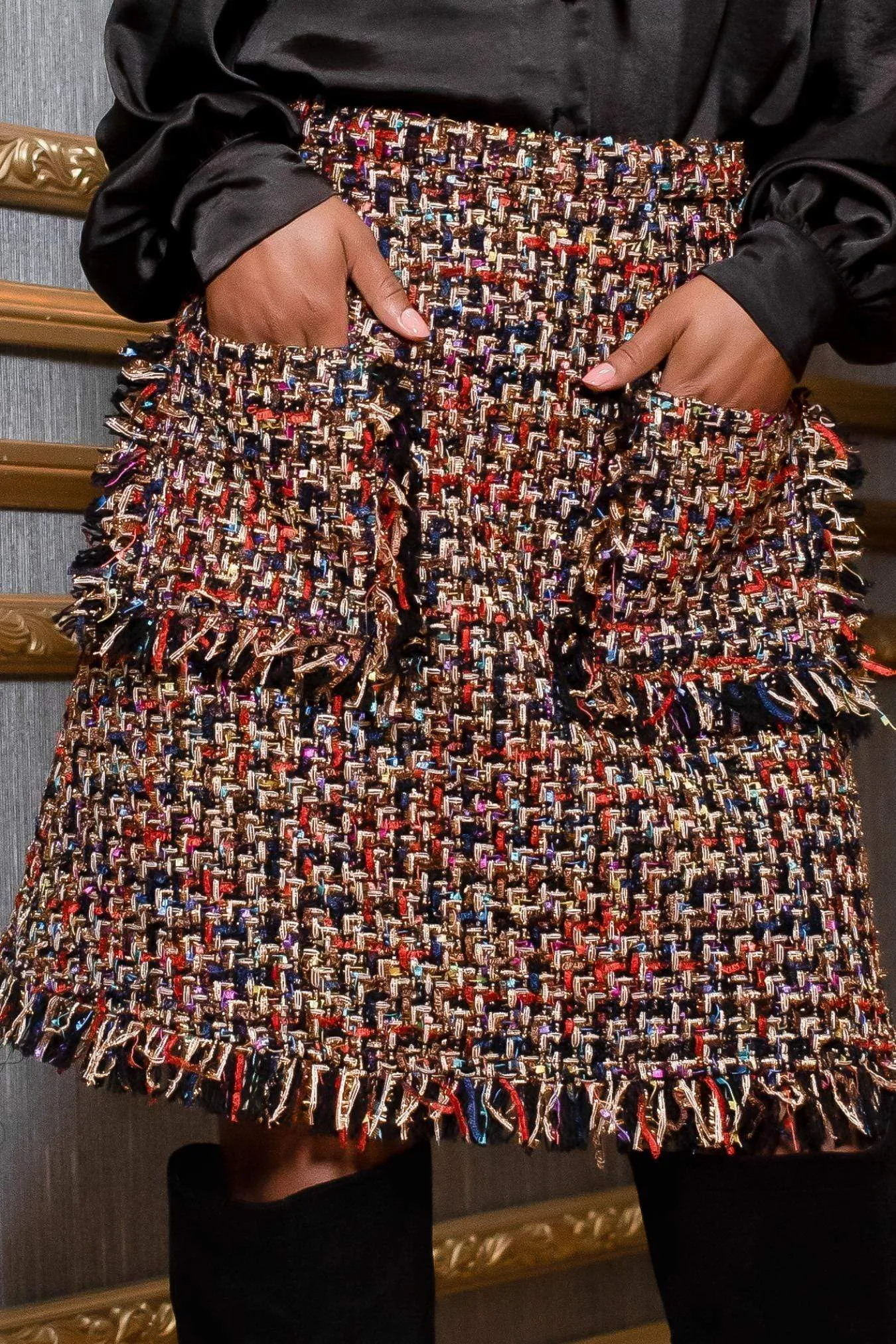 Soft Draping Sutton Skirt - Decadent Tweed