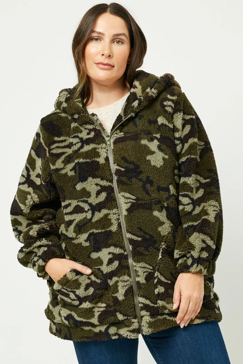 water proof Cool Season Soft Fleece Hooded Camo Jacket
