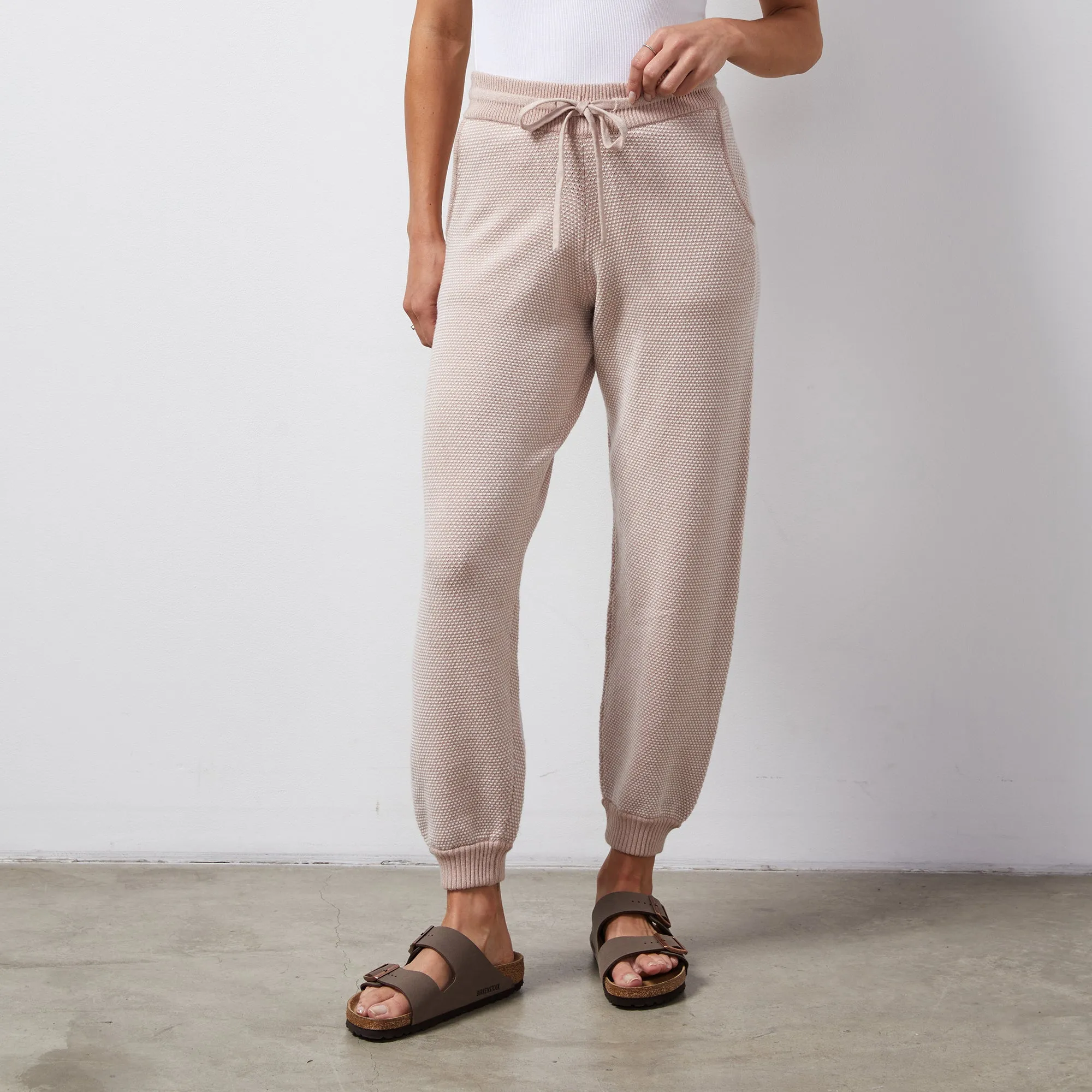 Soft Knit Textured Cuffed Jogger Elegant Sharp