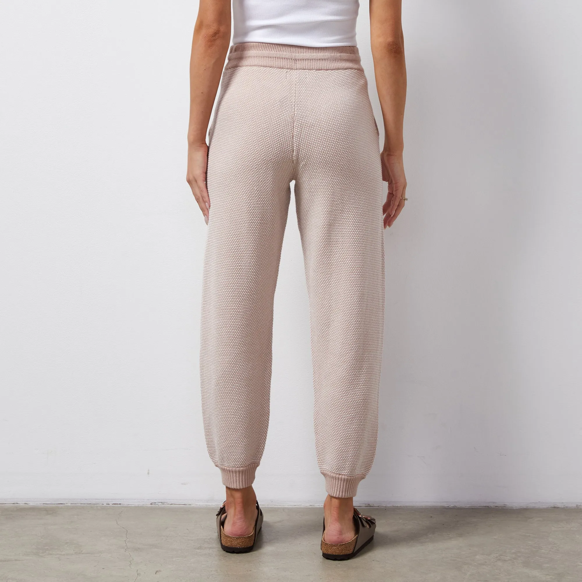Soft Knit Textured Cuffed Jogger Elegant Sharp