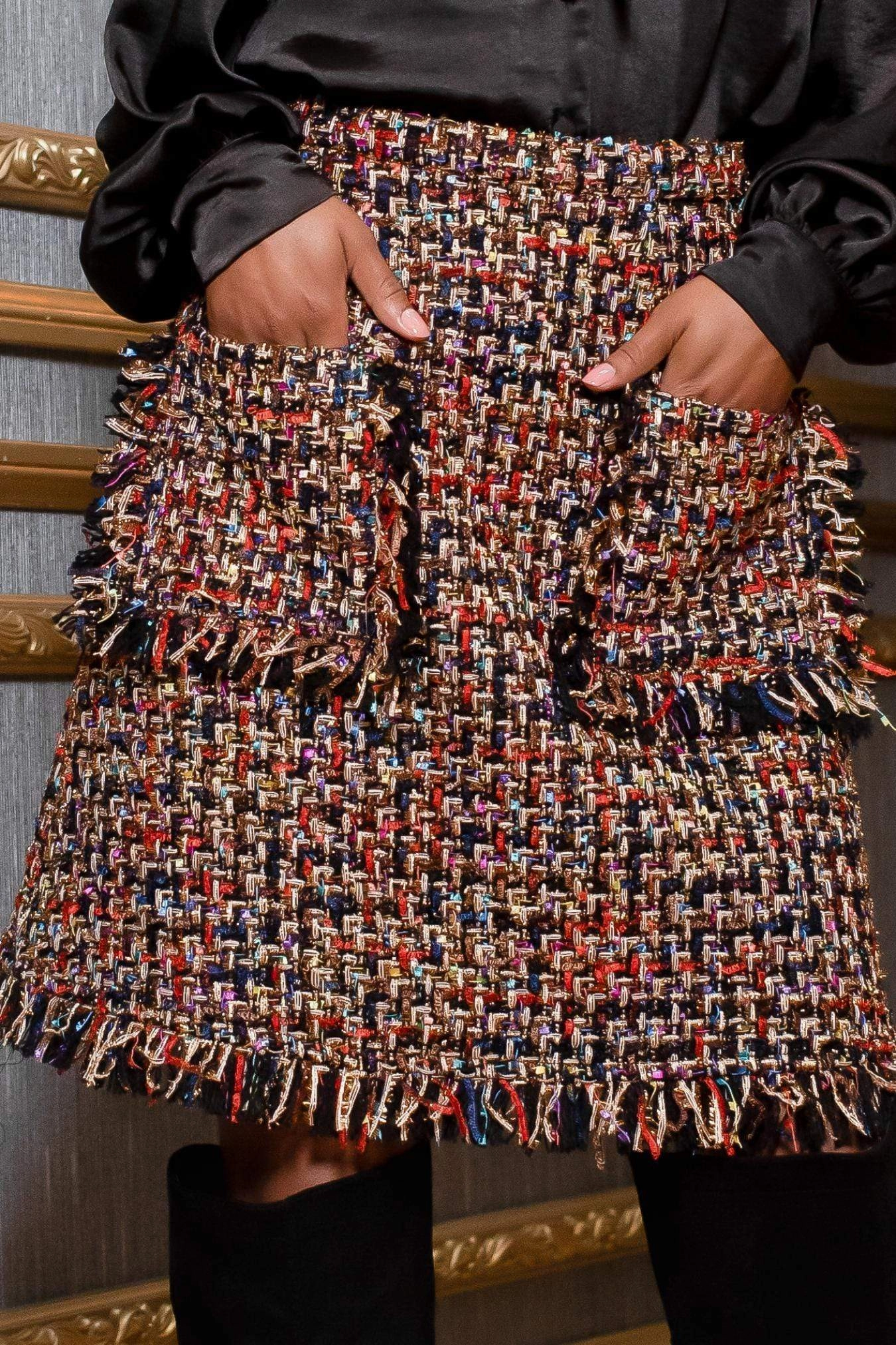 Soft Draping Sutton Skirt - Decadent Tweed