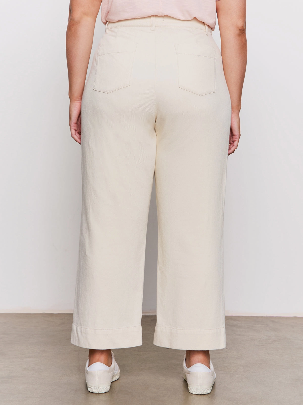 Soft Fabric Soft Marine Wide Leg Standard Rise Crop Pant Macrame Extended Sizing