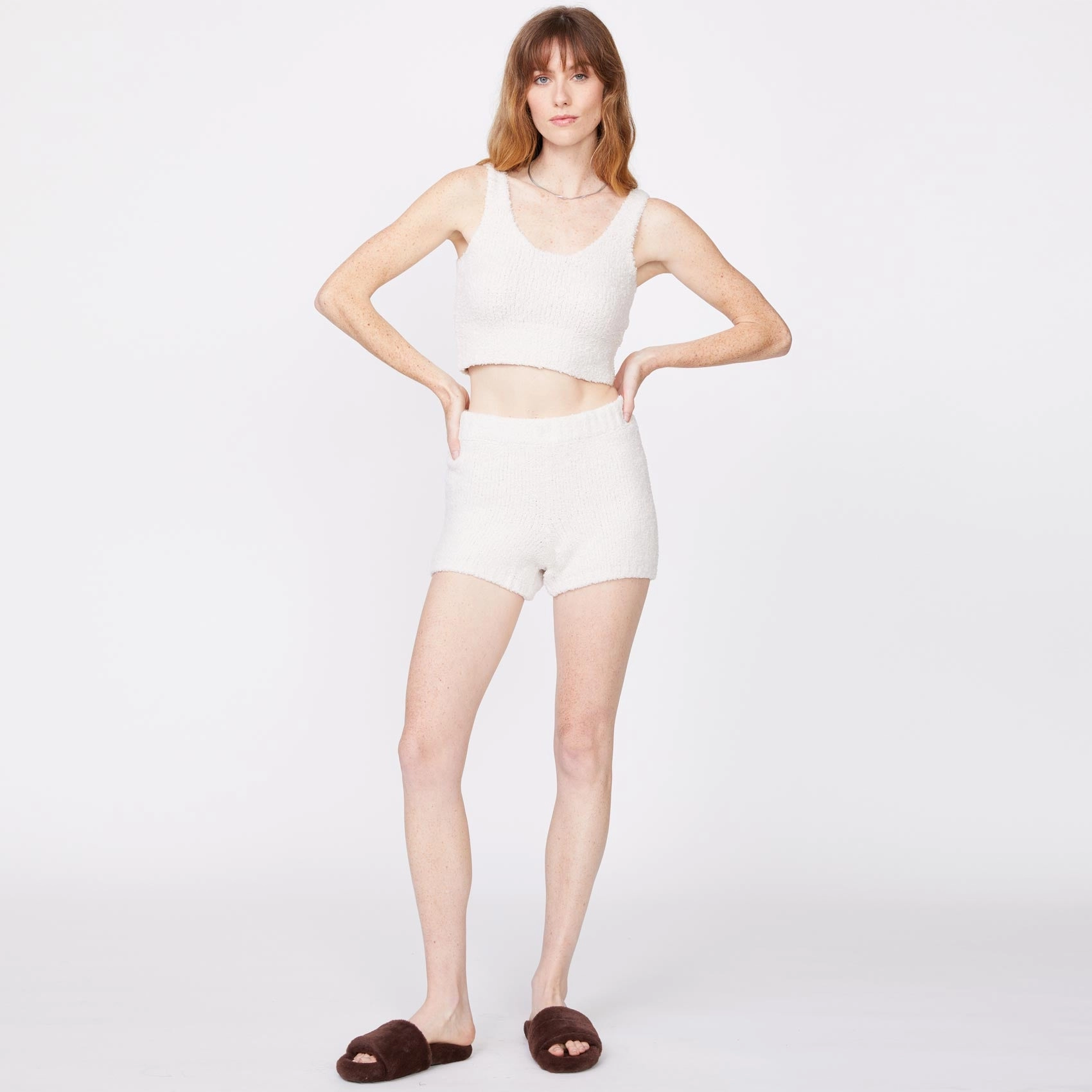 soft fit Plush Sweater Shorts