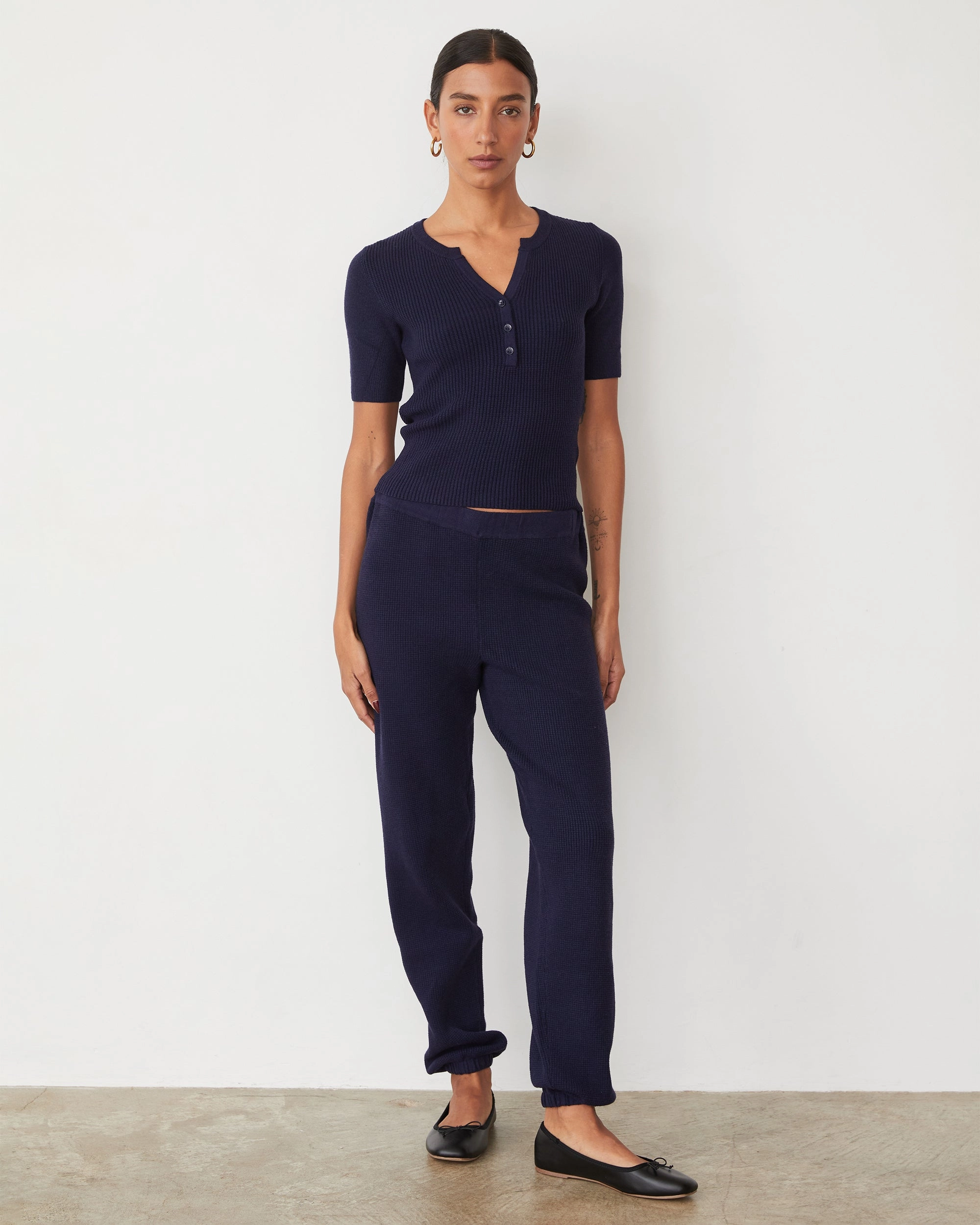 soft fit Softknit Rib Waffle Henley