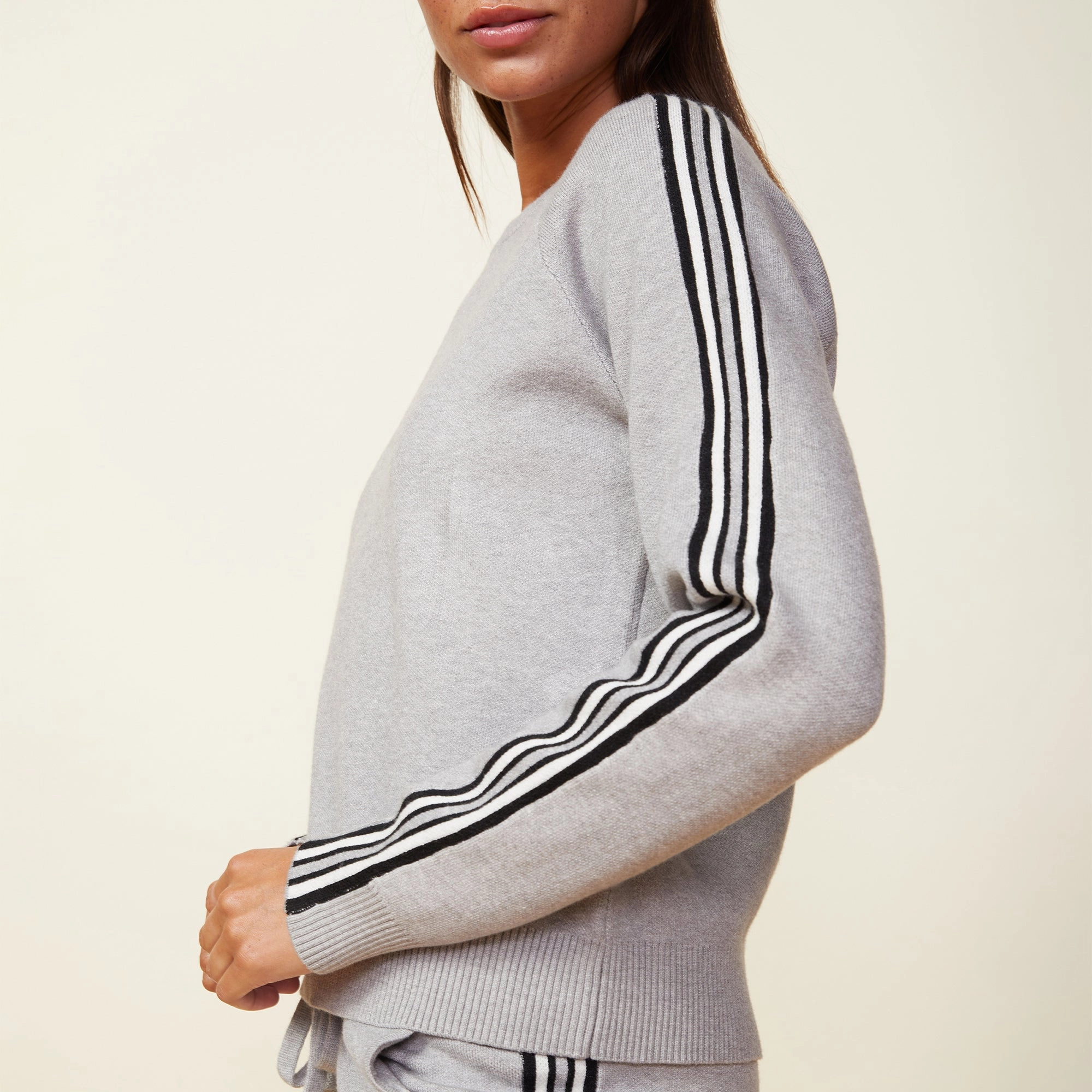 Soft Knit Track Raglan Sweater Elegant Modern