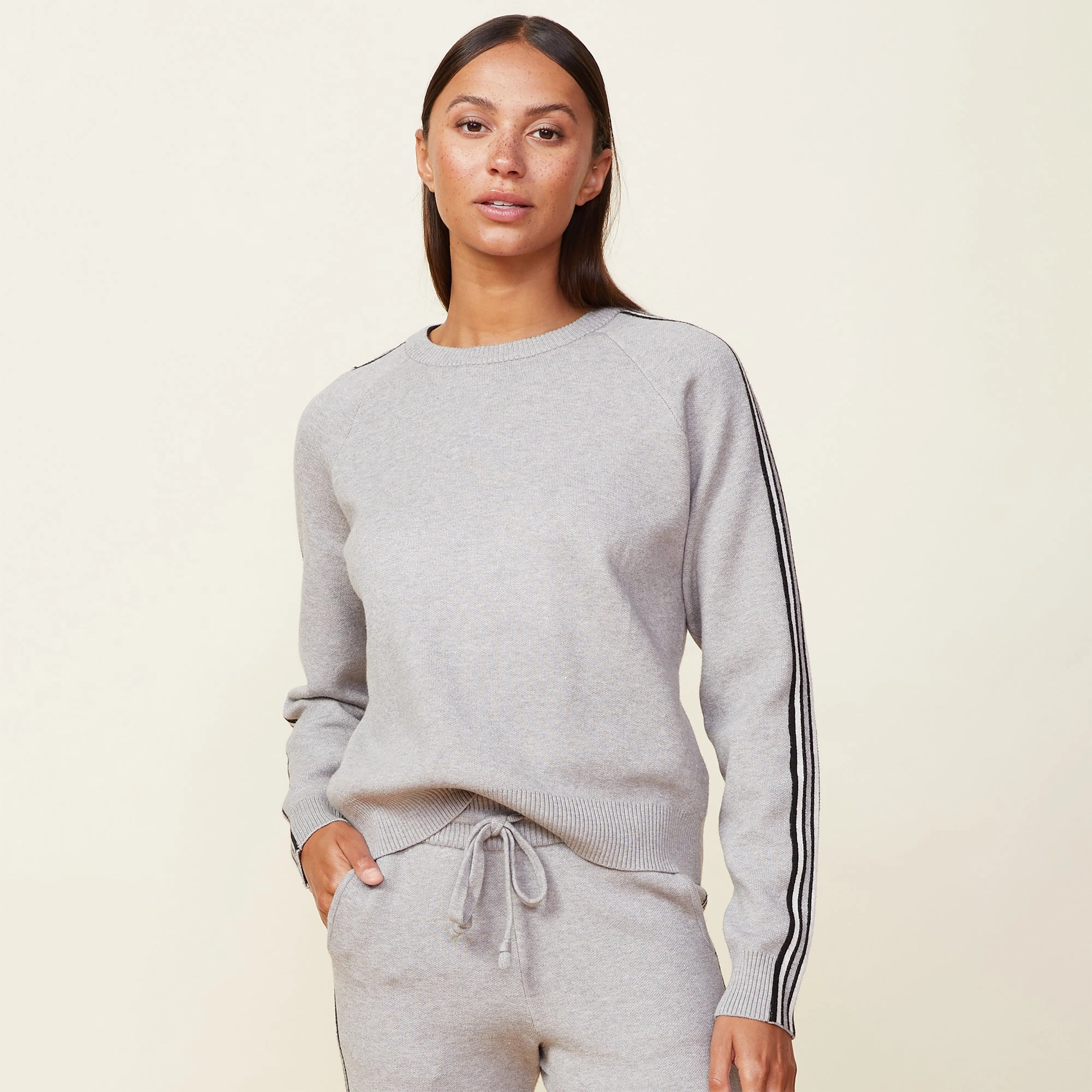 Soft Knit Track Raglan Sweater Classic Interview Elegant Teacher