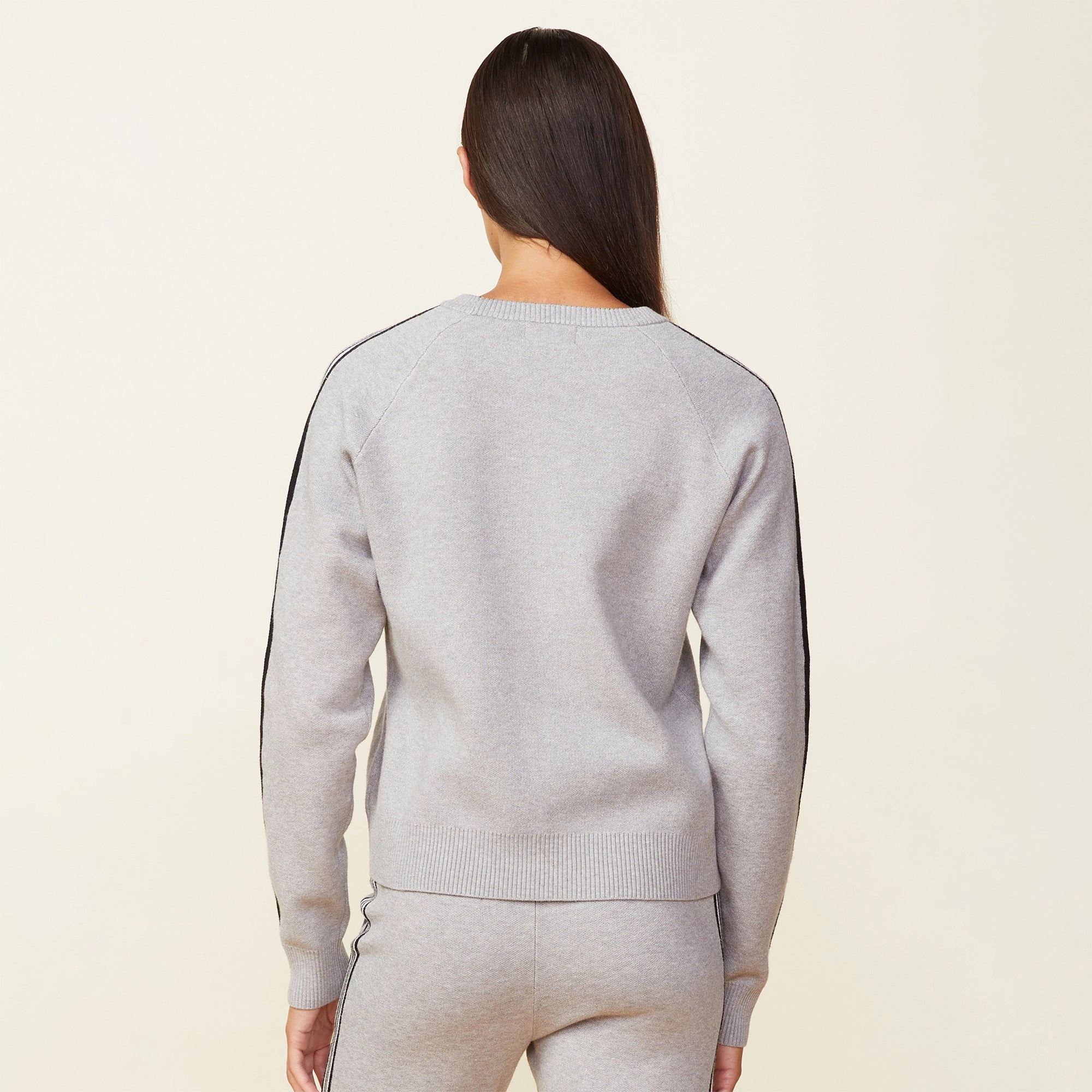 Soft Knit Track Raglan Sweater Elegant Touch